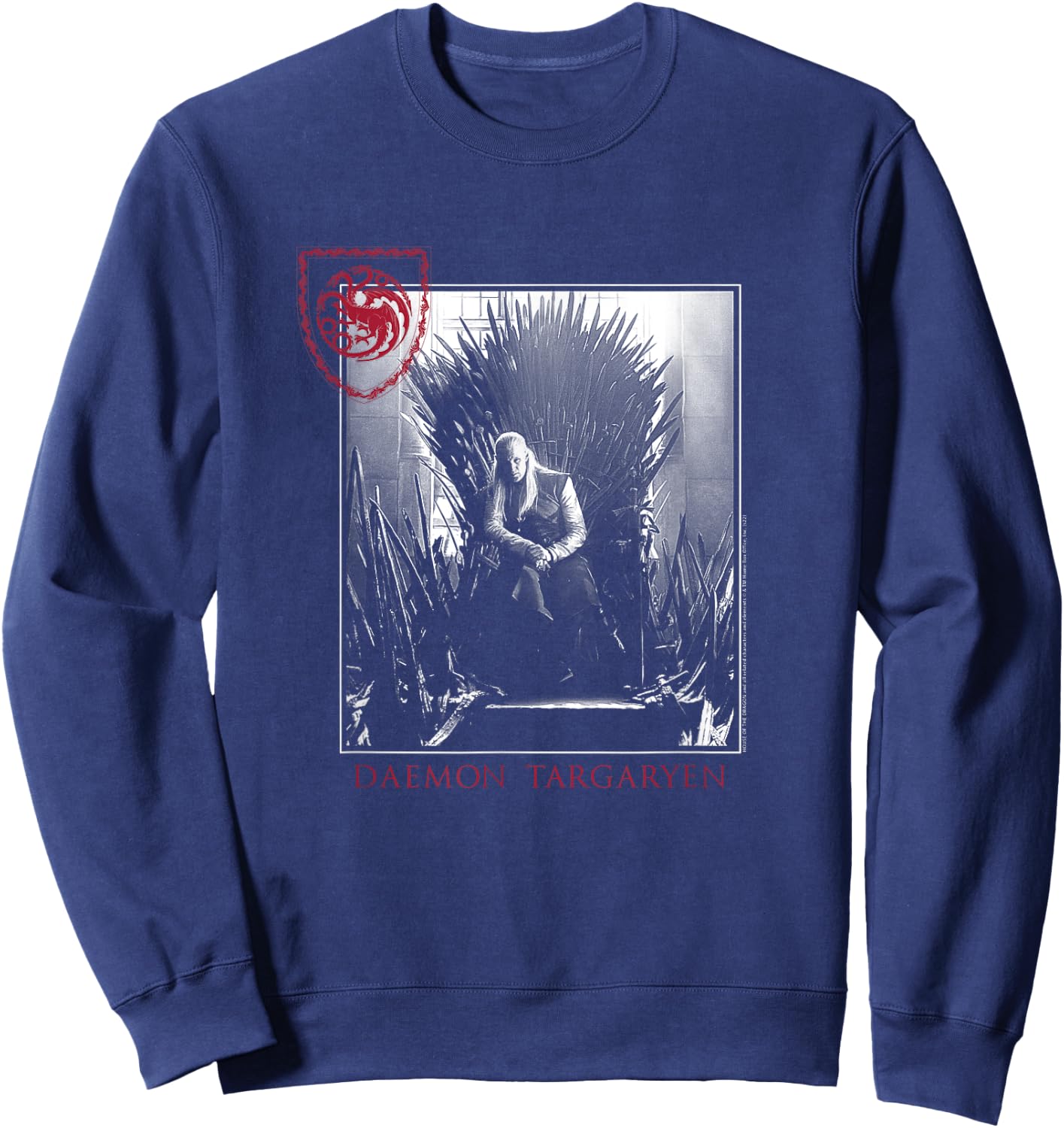 House of The Dragon Daemon on Throne Sweatshirt - Sweatshirt | Navy