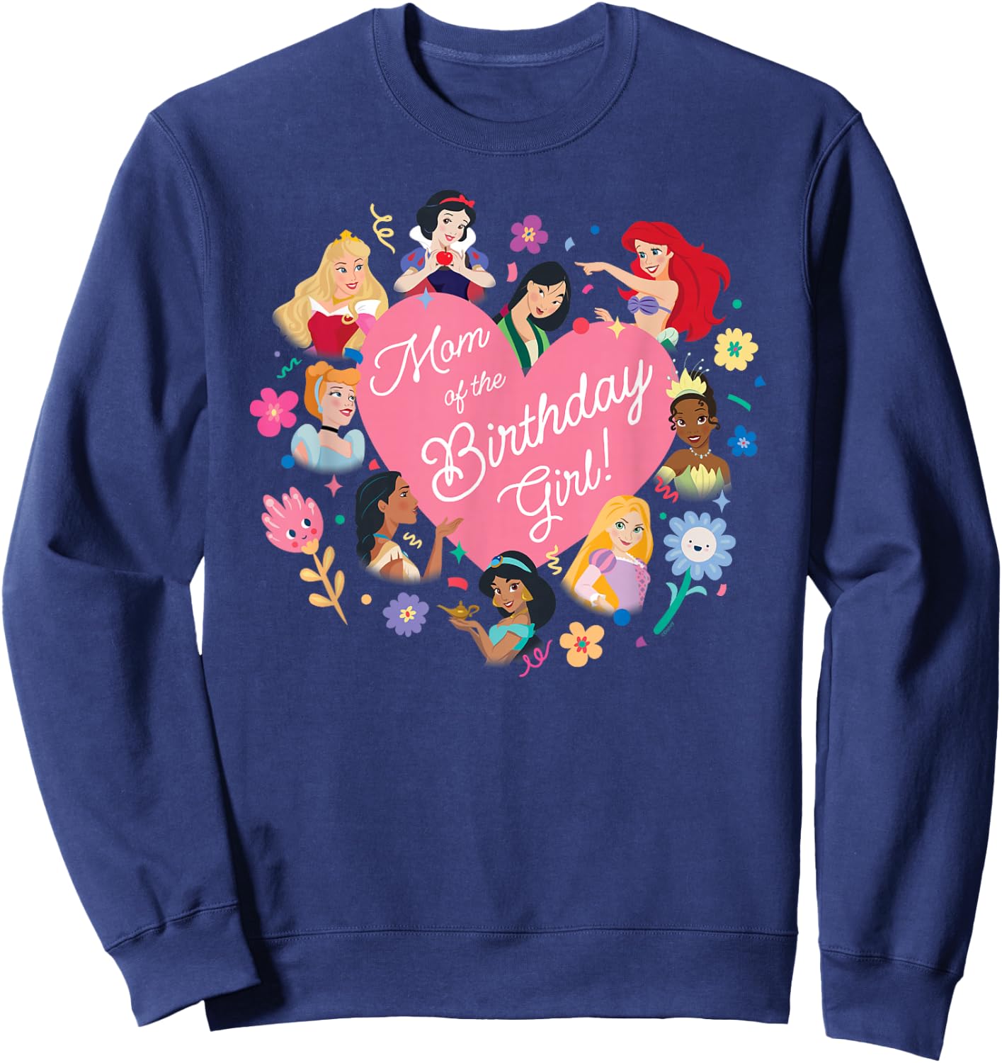 Disney Princess Family Heart Mom of The Birthday Girl Sweatshirt - Sweatshirt | Navy