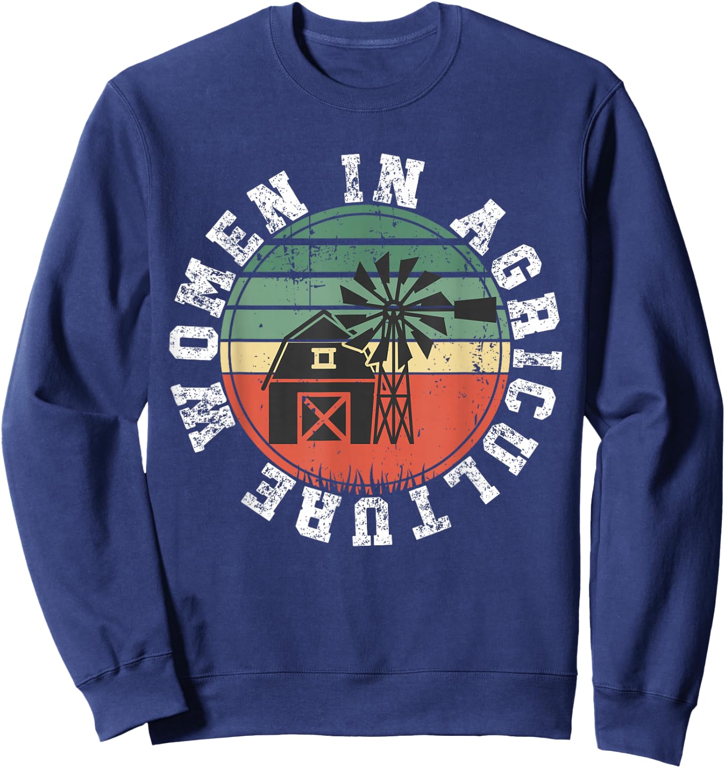 Women in Agriculture AG Vintage Support Farming Retro Female Sweatshirt - Sweatshirt | Navy