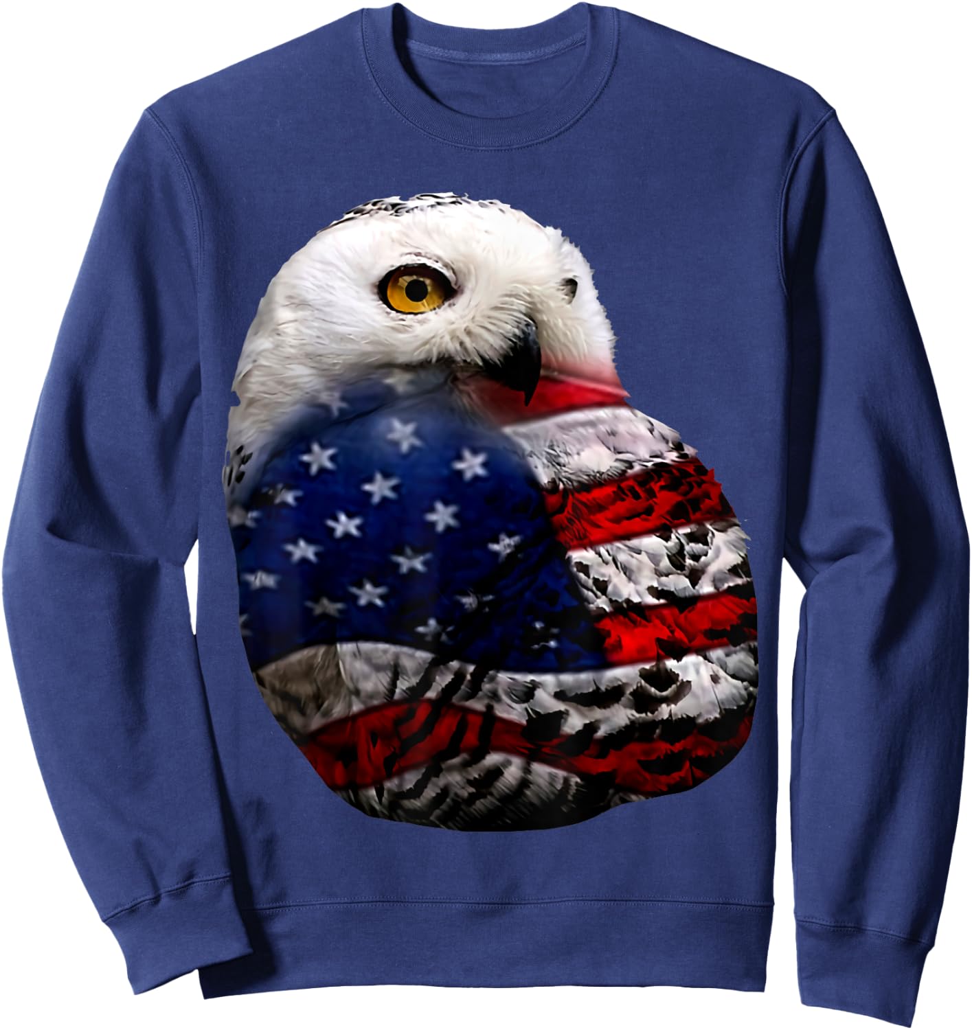 Owl flag outfit owl lovers bird lovers 4th of July Sweatshirt - Sweatshirt | Navy