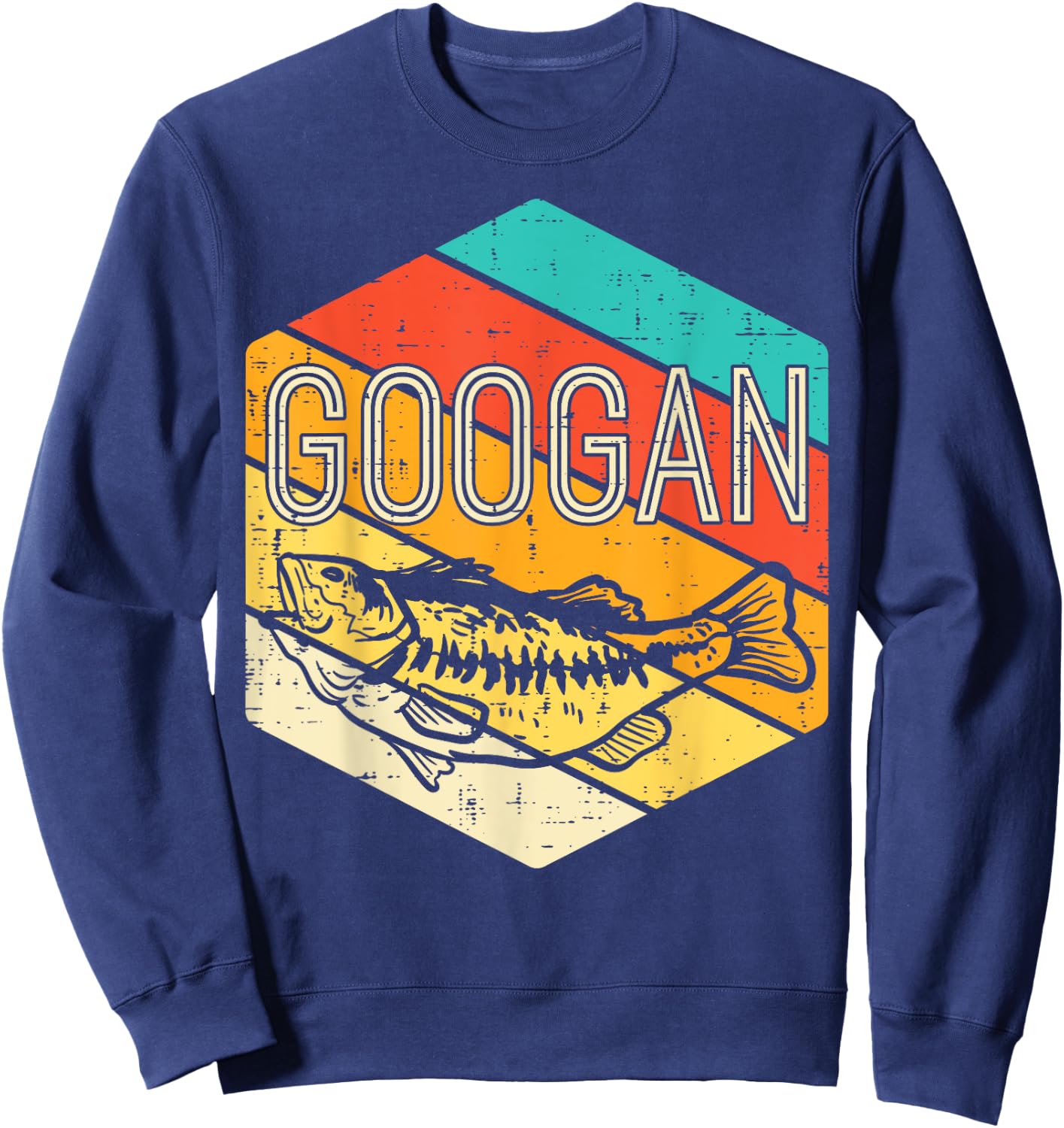 Googan Fish Retro Fishing Fisherman Angler Men Women Kids Sweatshirt - Sweatshirt | Navy