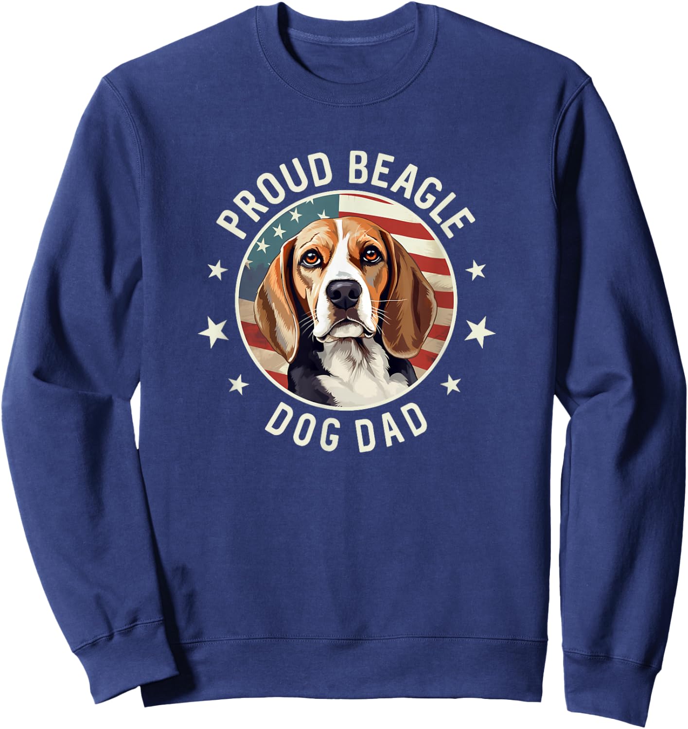 Beagle Gifts American Flag Proud Beagle Dog Dad Sweatshirt - Sweatshirt | Navy