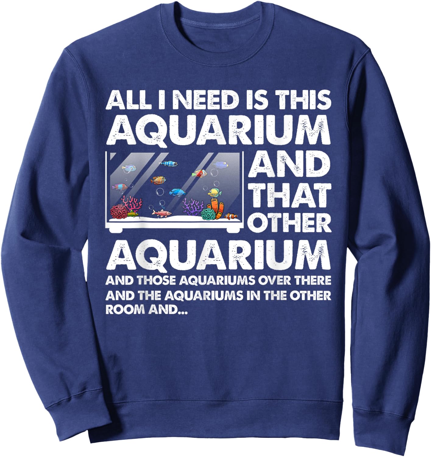 Cool Aquarium Art Women Kids Aquarist Aquarium Lover Sweatshirt - Sweatshirt | Navy