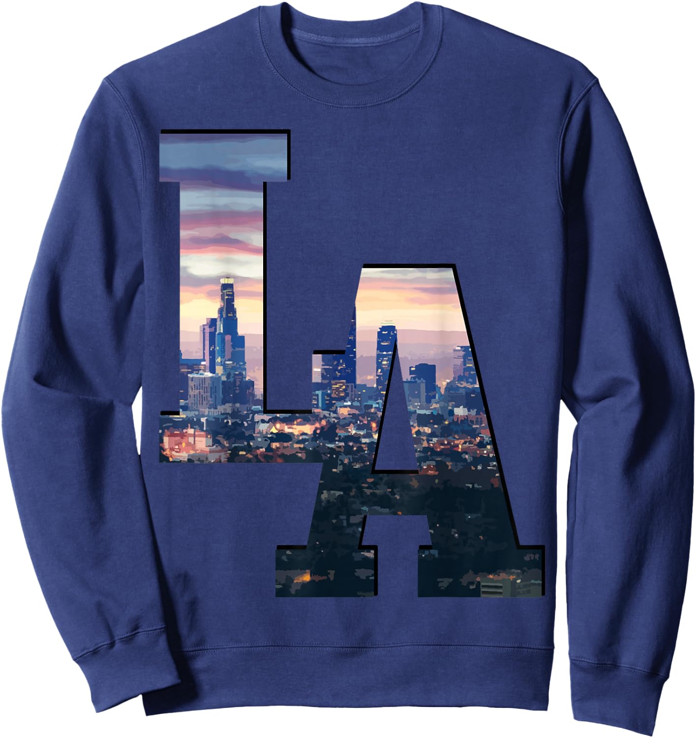 Los Angeles LA Skyline Vintage California LA Sweatshirt - Sweatshirt | Navy