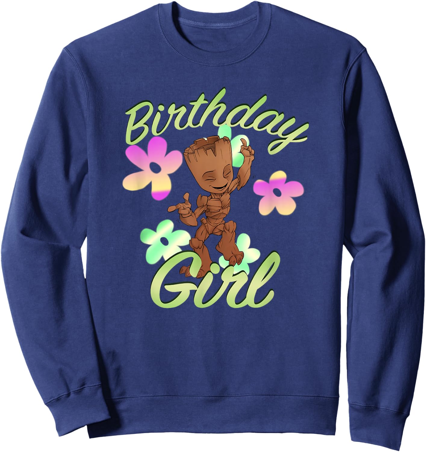 Marvel Groot Birthday Girl Floral Dance Sweatshirt - Sweatshirt | Navy