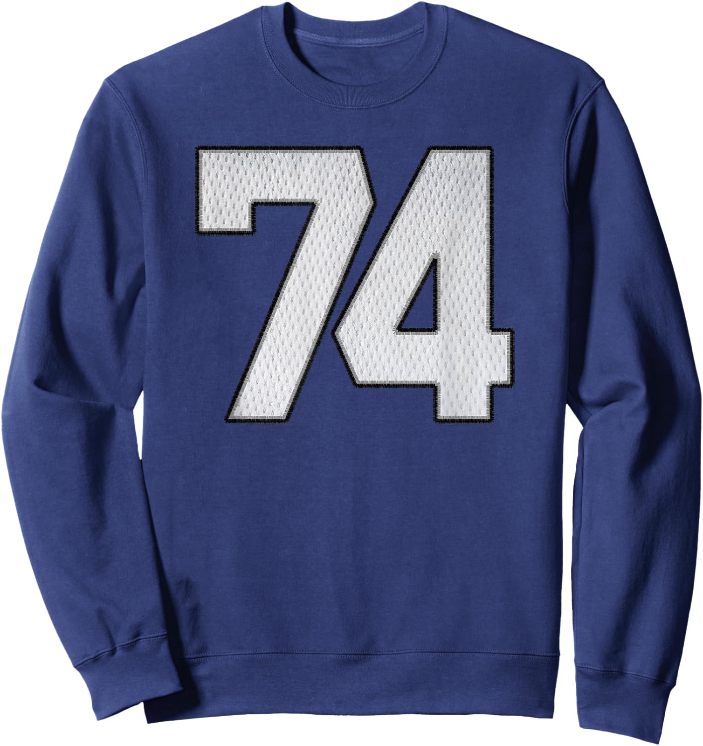 White Jersey Number 74 Athlete Sports Supporter Fanwear Sweatshirt - Sweatshirt | Navy