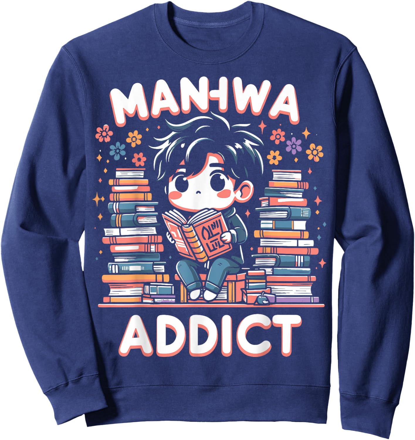 AMM - Anime Manga Manhwa Funny Gift Manhwa Addict Fan -Adults Black Sweatshirt - Sweatshirt | Navy