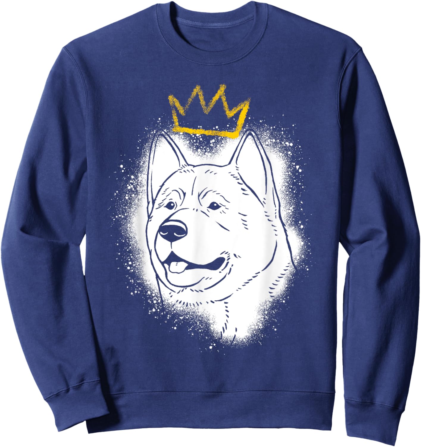 Akita with Crown Sweatshirt - Sweatshirt | Navy