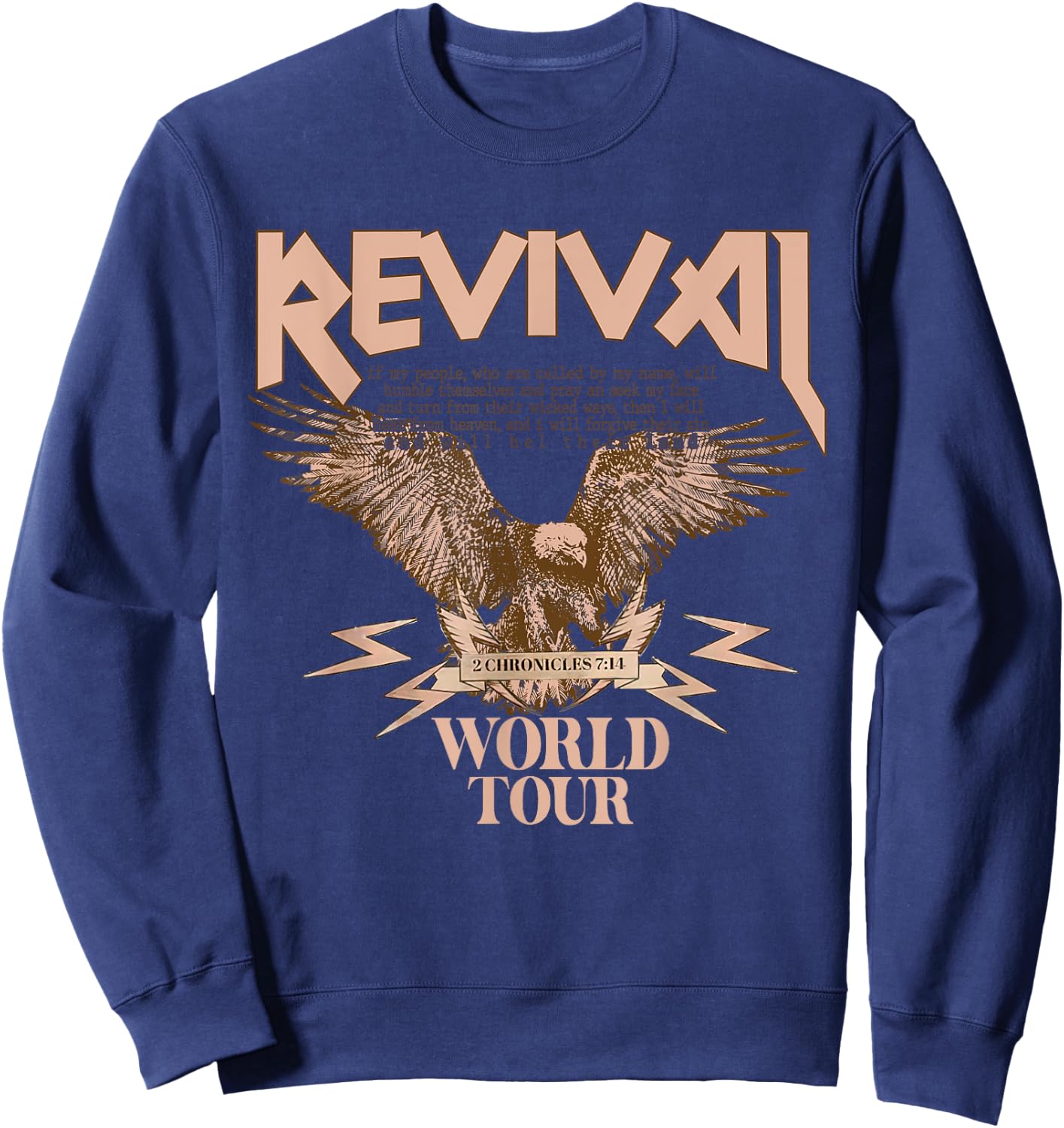 Jesus Revival, Christian Revival Believe, 2 Chronicles 7:14 Sweatshirt - Sweatshirt | Navy