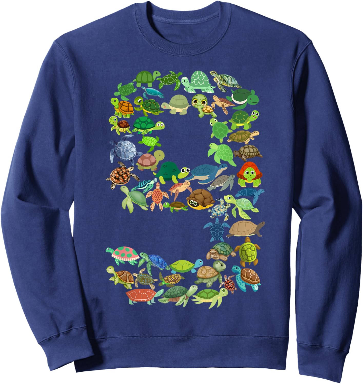 Kids 9th Birthday Sea Turtle Tortoise Themed 9 Year Old Boys Sweatshirt - Sweatshirt | Navy