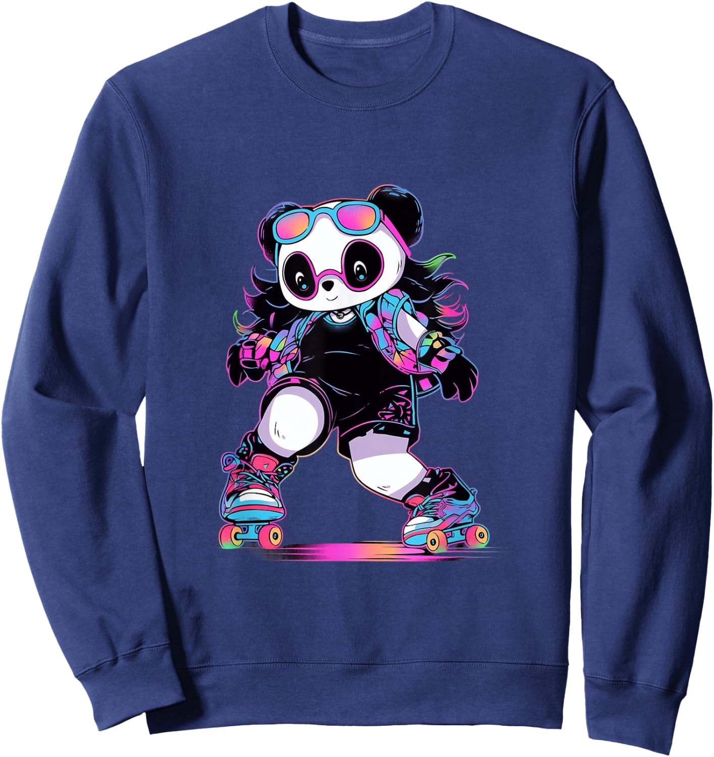Roller Skates Funny Panda Skate Roller Skates Sweatshirt - Sweatshirt | Navy