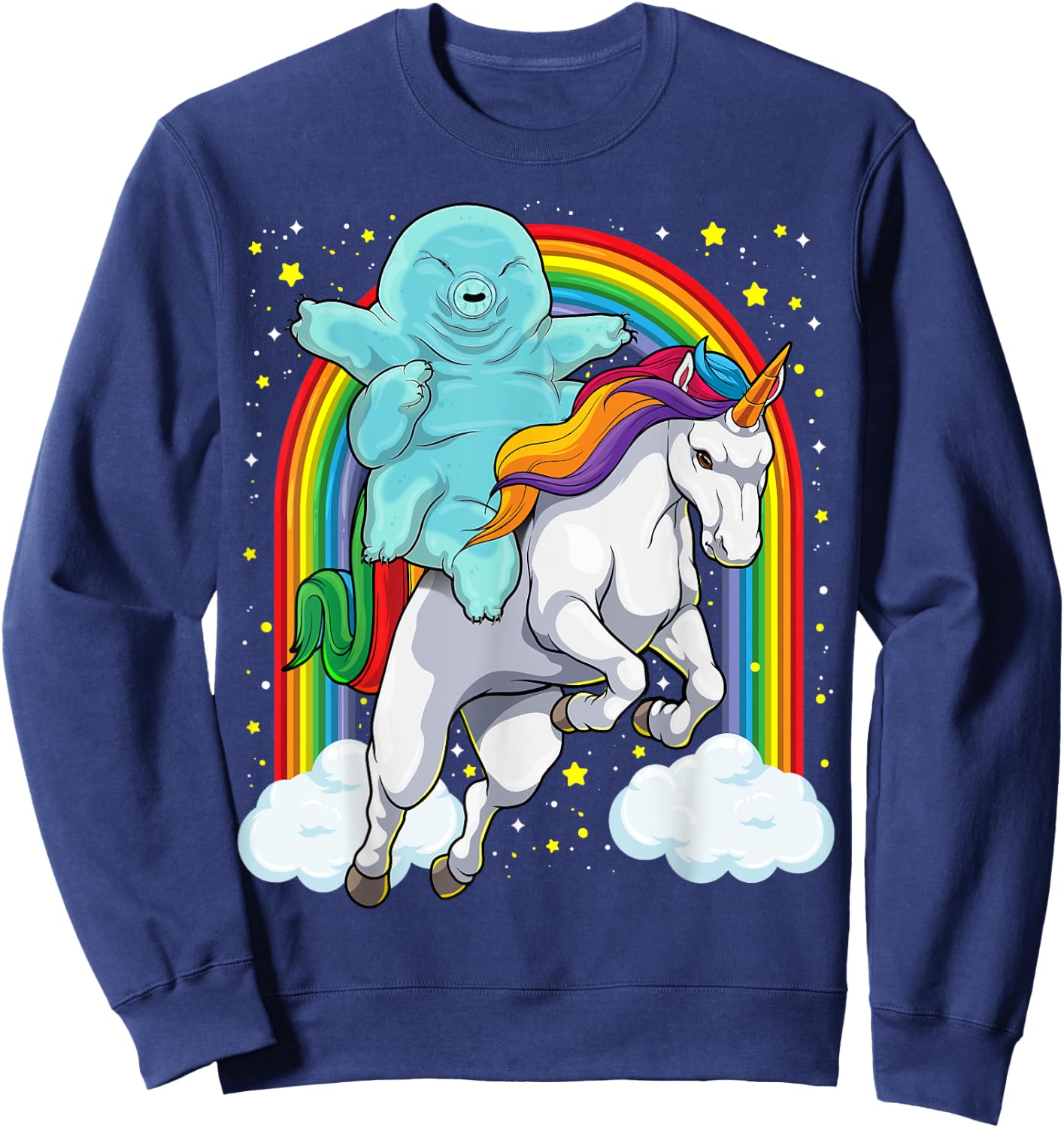 Tardigrade Riding Unicorn Funny Magical Tardigrade Unicorn Sweatshirt - Sweatshirt | Navy