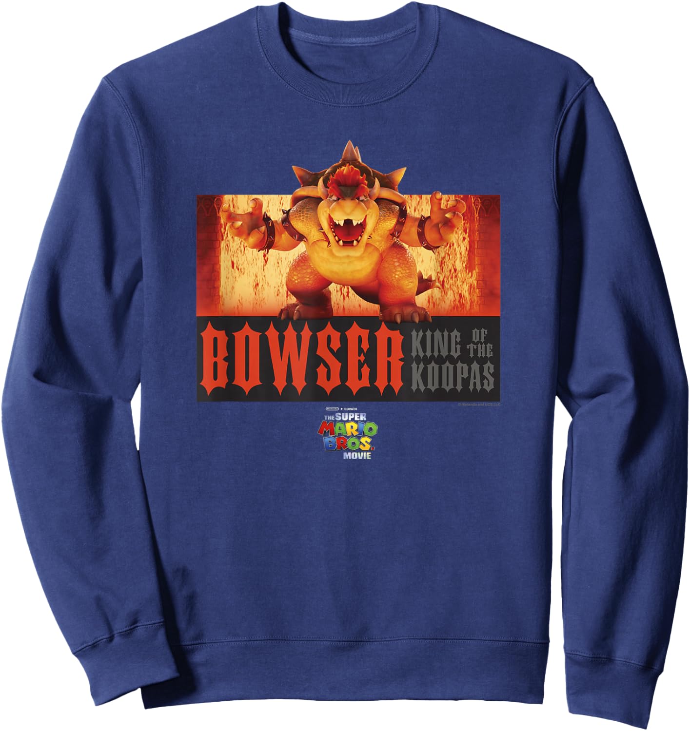 The Super Mario Bros. Movie Bowser Roaring Portrait Sweatshirt - Sweatshirt | Navy
