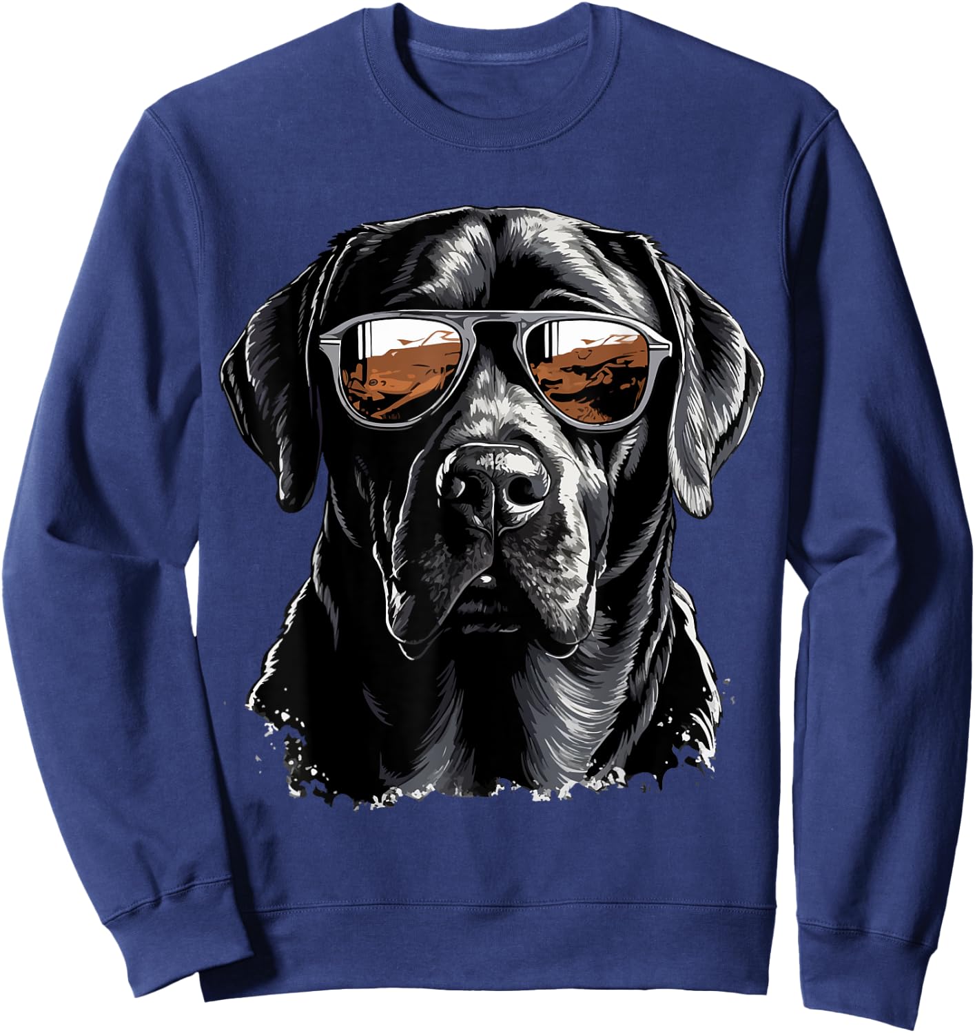Labrador Retriever Lab Dog Breed Pet with Sunglasses Women Kids Sweatshirt - Sweatshirt | Navy