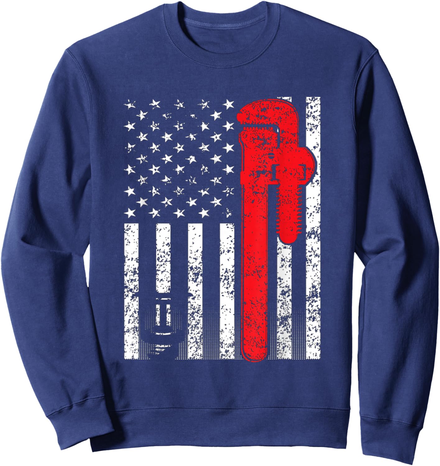 American Sprinkler Fitter -Adults Black Cotton Polyester Modern Lightweight Classic Fit Short Sleeve Sweatshirt - Sweatshirt | Navy