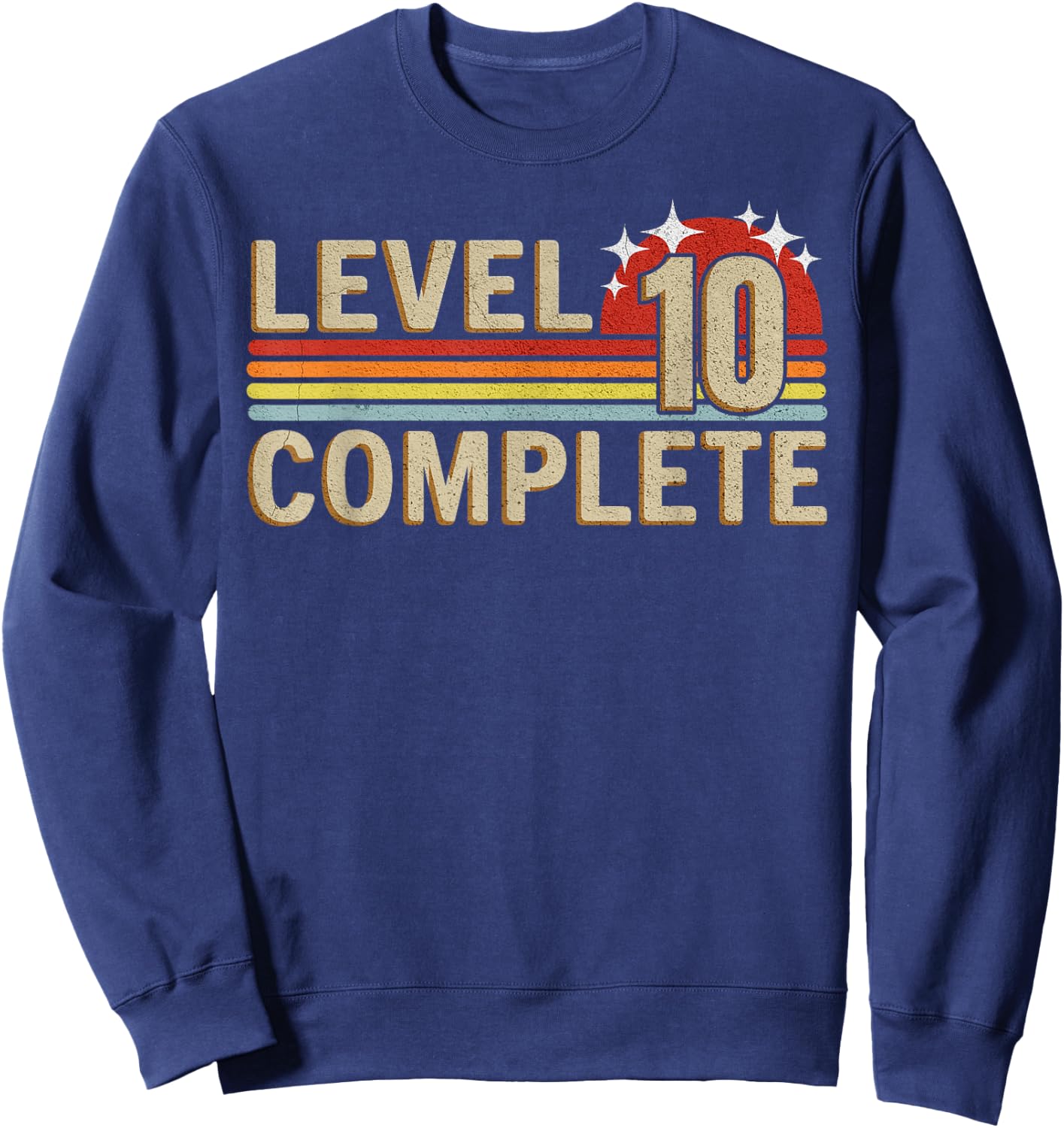 Level 10 Complete Gaming Vintage 10 Years Wedding Sweatshirt - Sweatshirt | Navy