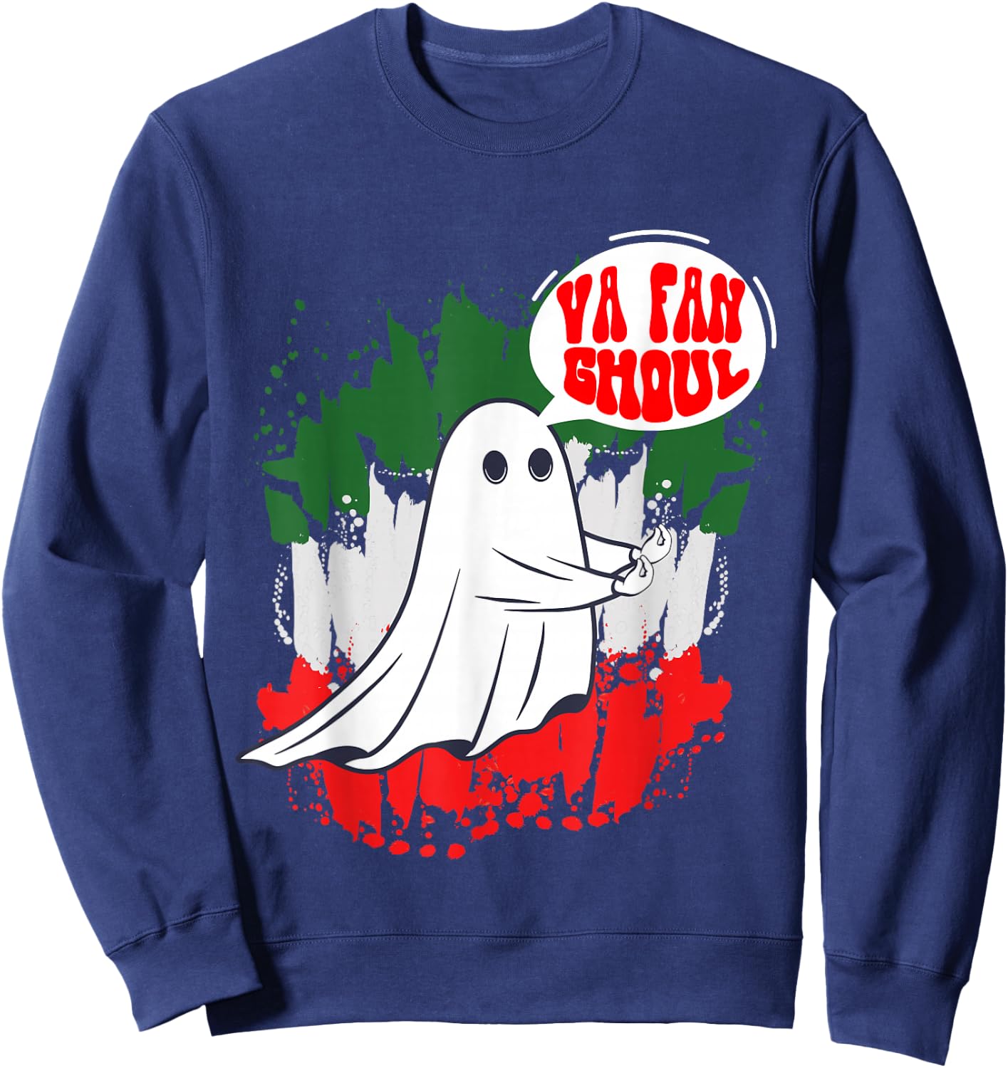 Va Fan Ghoul Women Italian Funny Halloween Ghost Sweatshirt - Sweatshirt | Navy