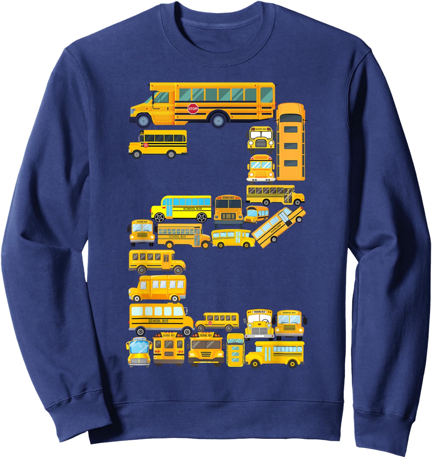 2 Year Old Toddler 2nd Birthday School Bus Theme Kids Party Sweatshirt - Sweatshirt | Navy