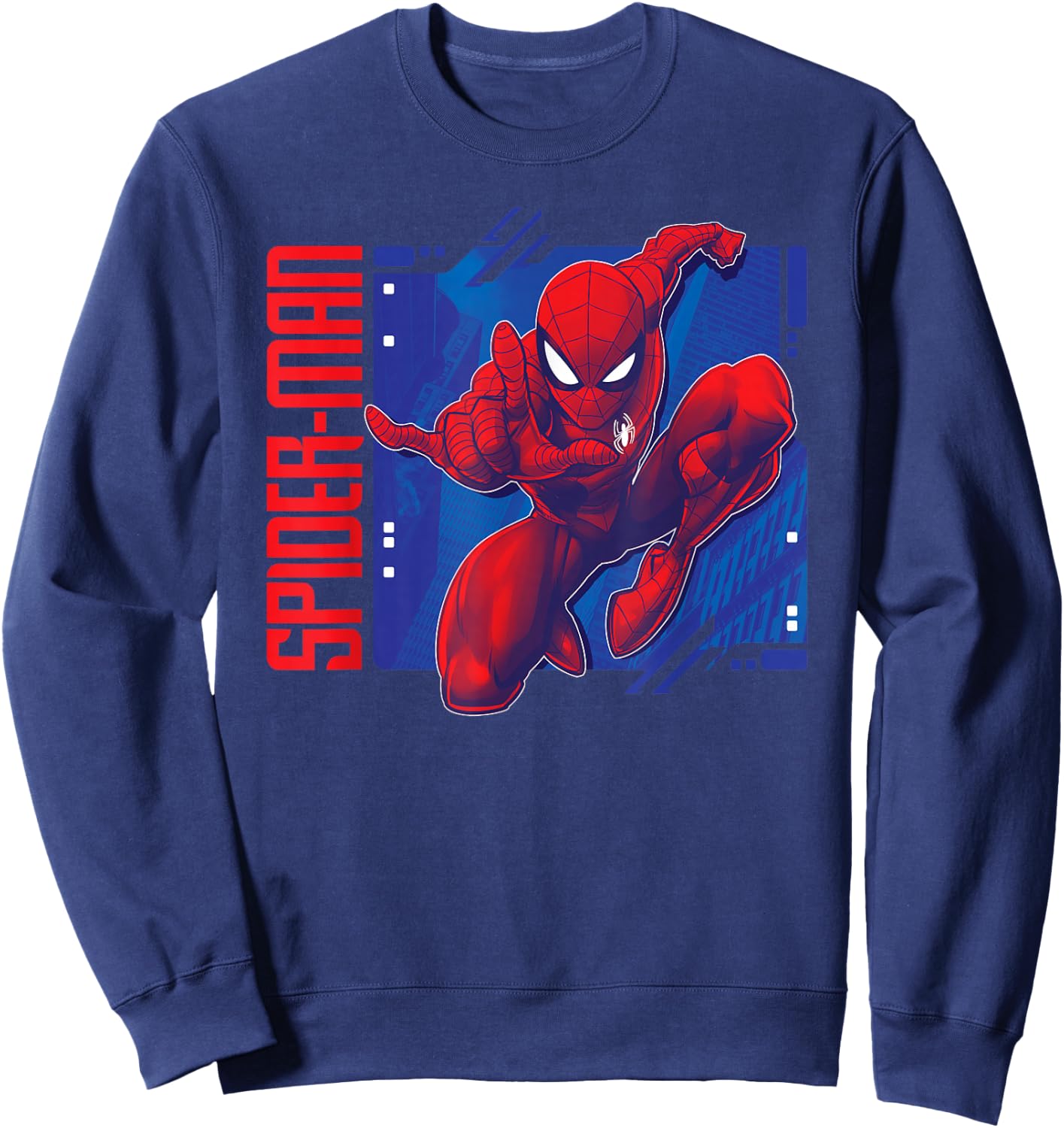 Marvel Spider-Man Leaping into Action All-Red Sweatshirt - Sweatshirt | Navy