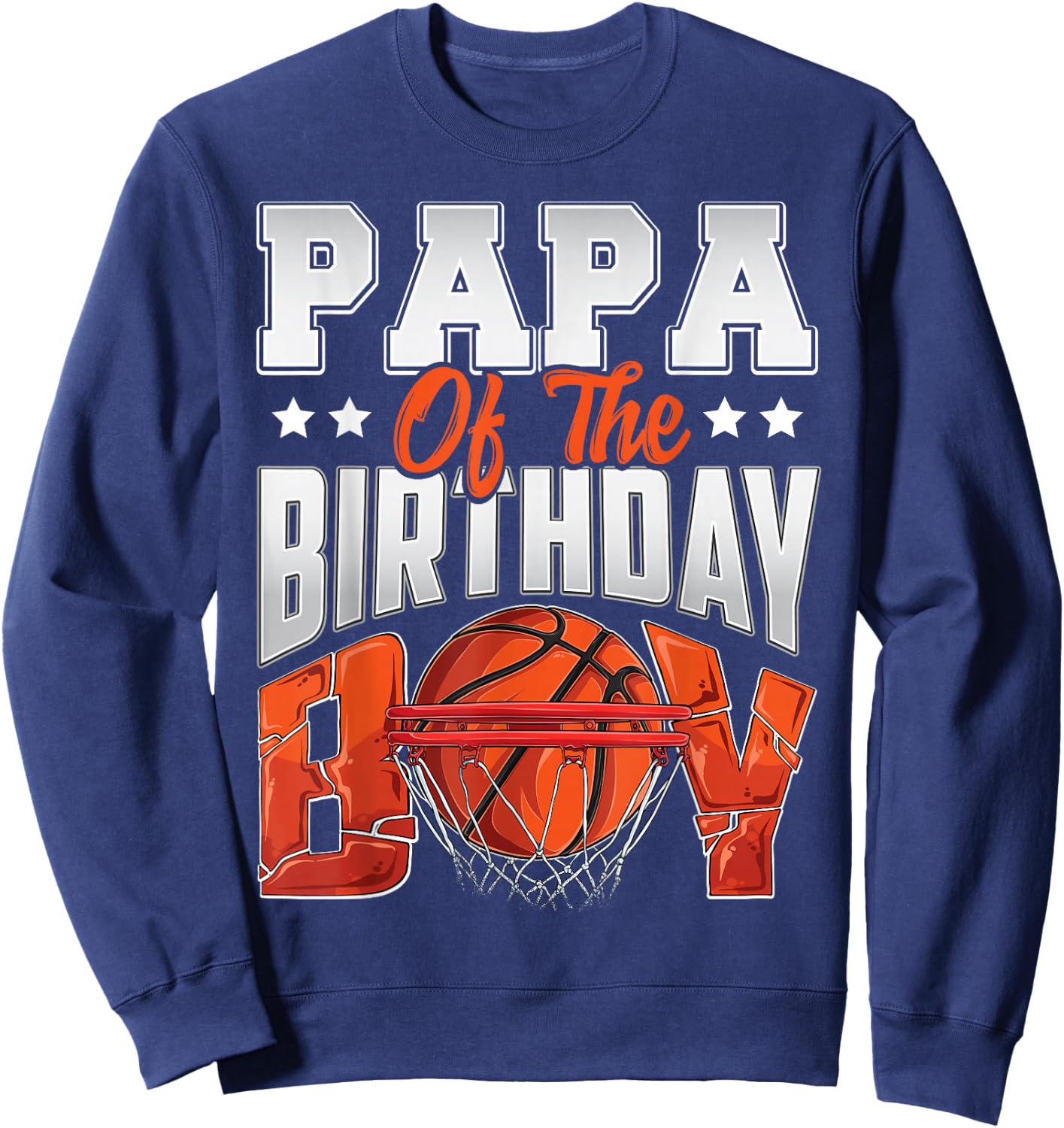Papa basketball birthday Boy Family Baller b-day Party Sweatshirt - Sweatshirt | Navy