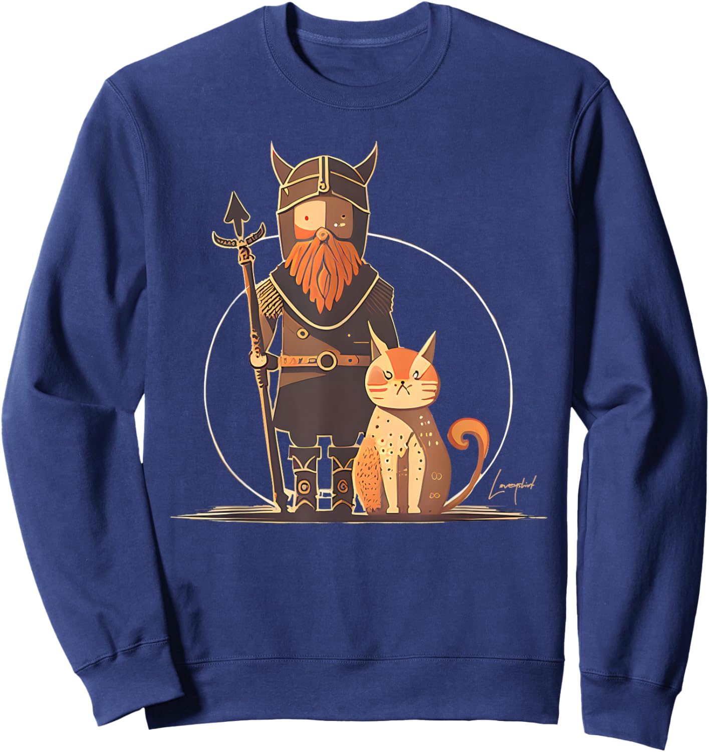 Nordic Duo - Cat and Vikings fans Sweatshirt - Sweatshirt | Navy