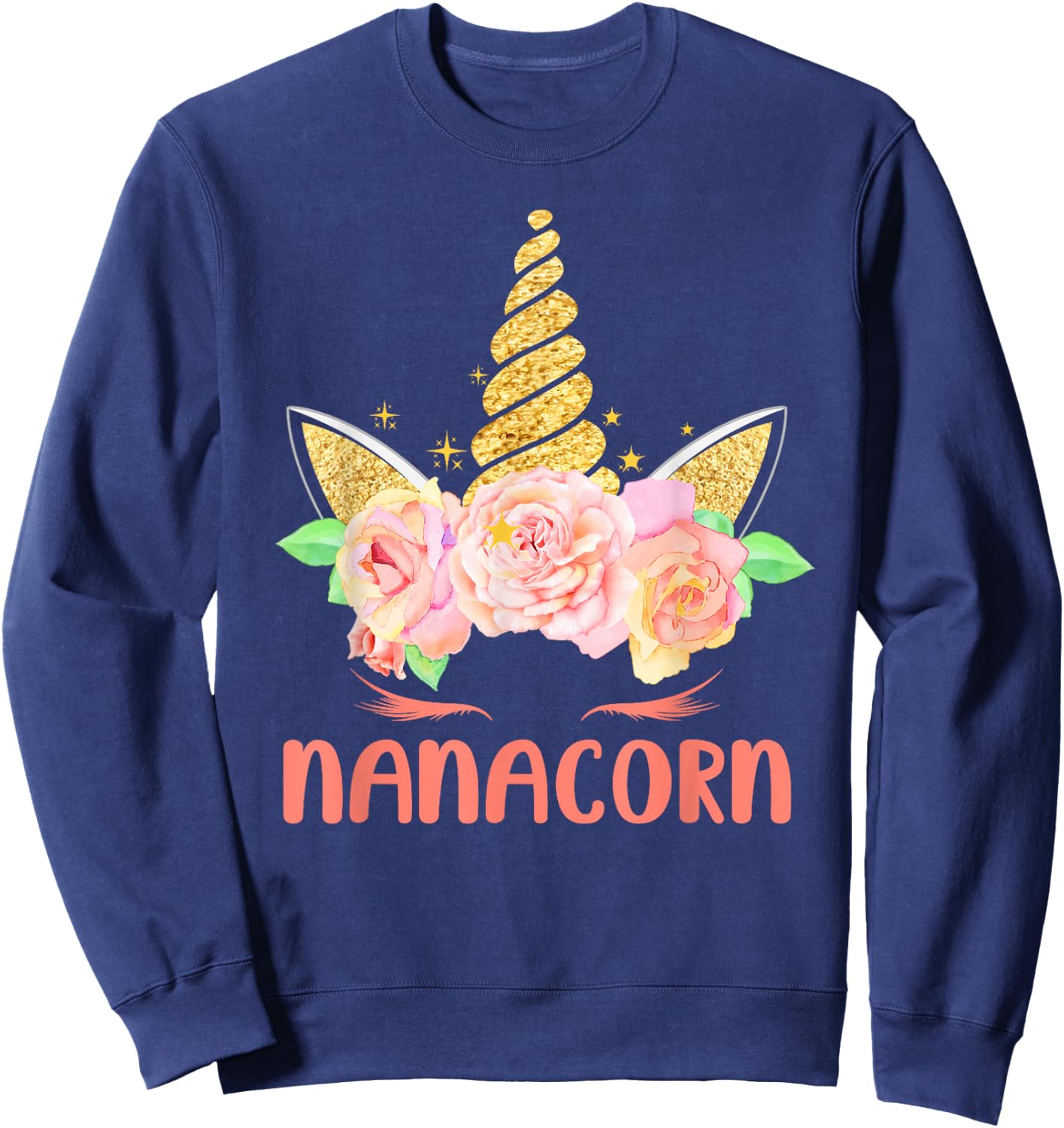 Funny Nanacorn Unicorn Mama Lover Family Matching Costume Sweatshirt - Sweatshirt | Navy