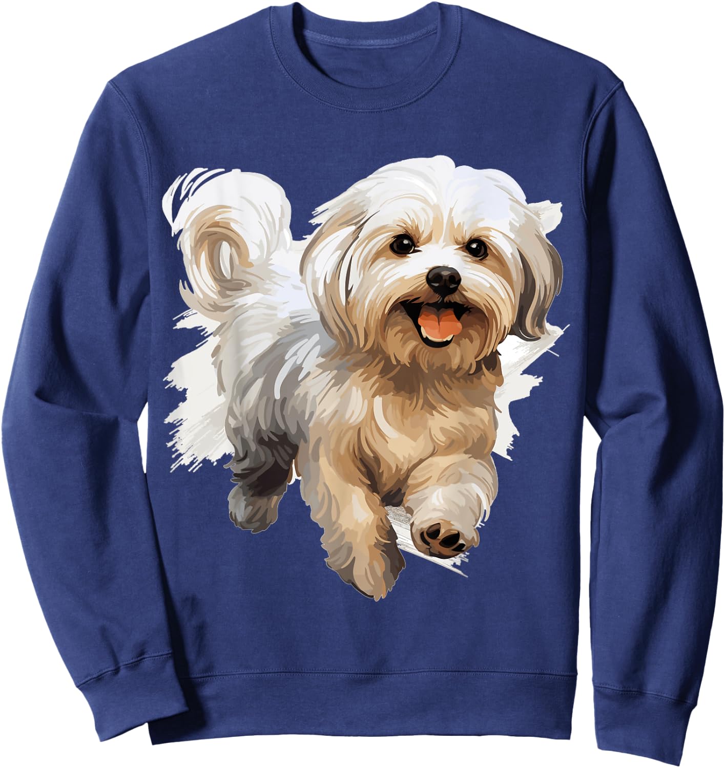 Maltese Dog Breed Pet Cute Graphic Men Women Girls Kids Sweatshirt - Sweatshirt | Navy