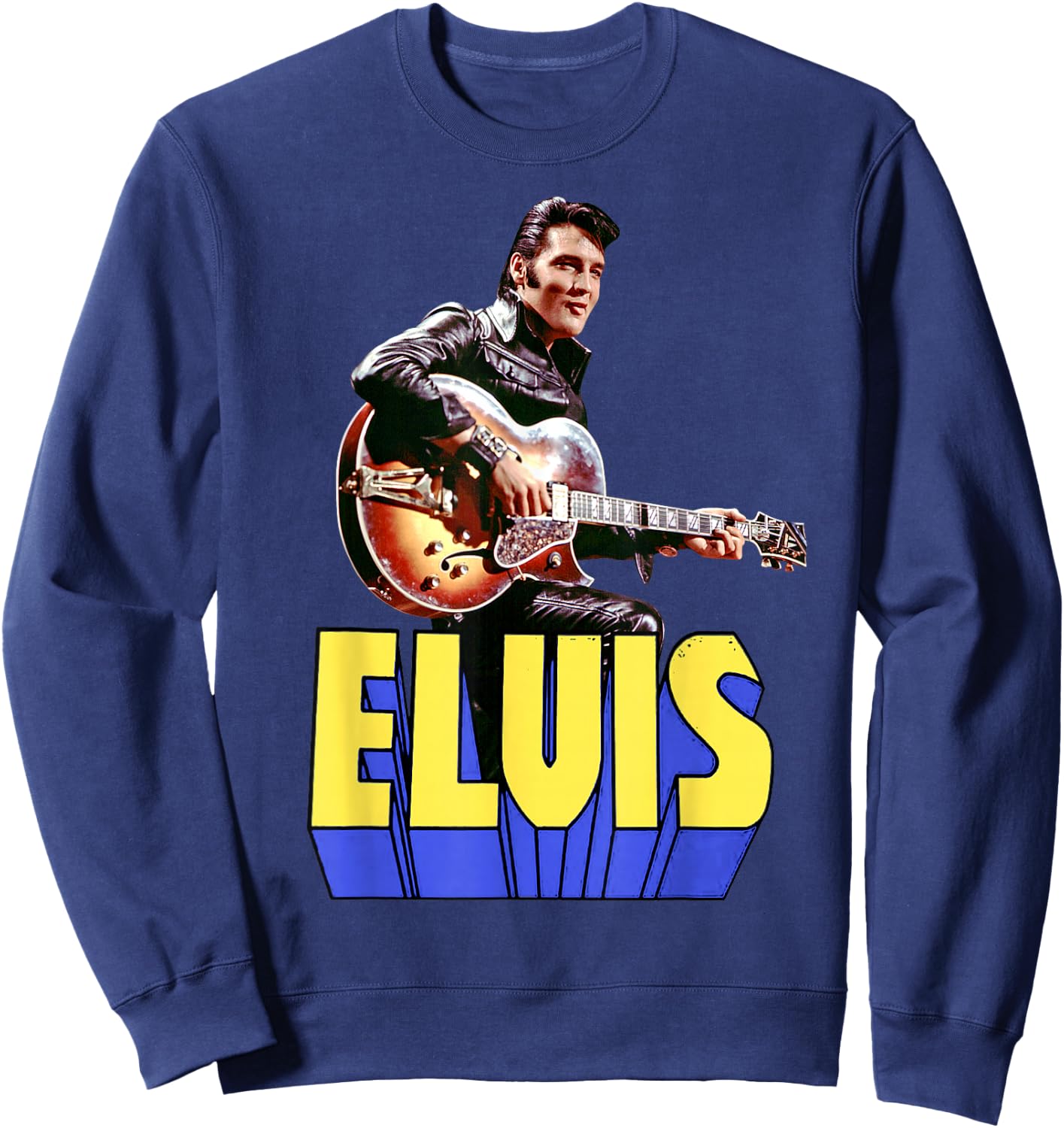 Elvis Presley Official Guitar Portrait Small Sweatshirt - Sweatshirt | Navy