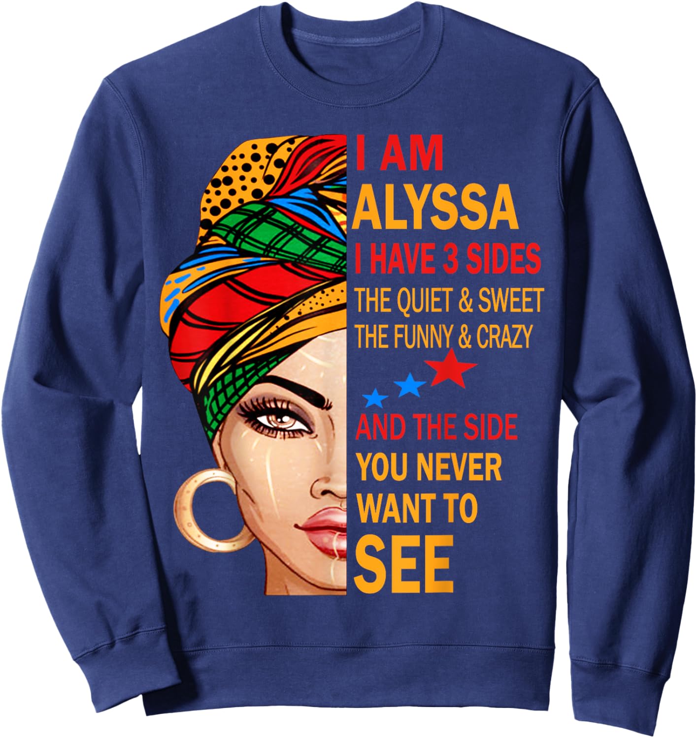 ALYSSA Name Surname Family Last First Name ALYSSA Sweatshirt - Sweatshirt | Navy