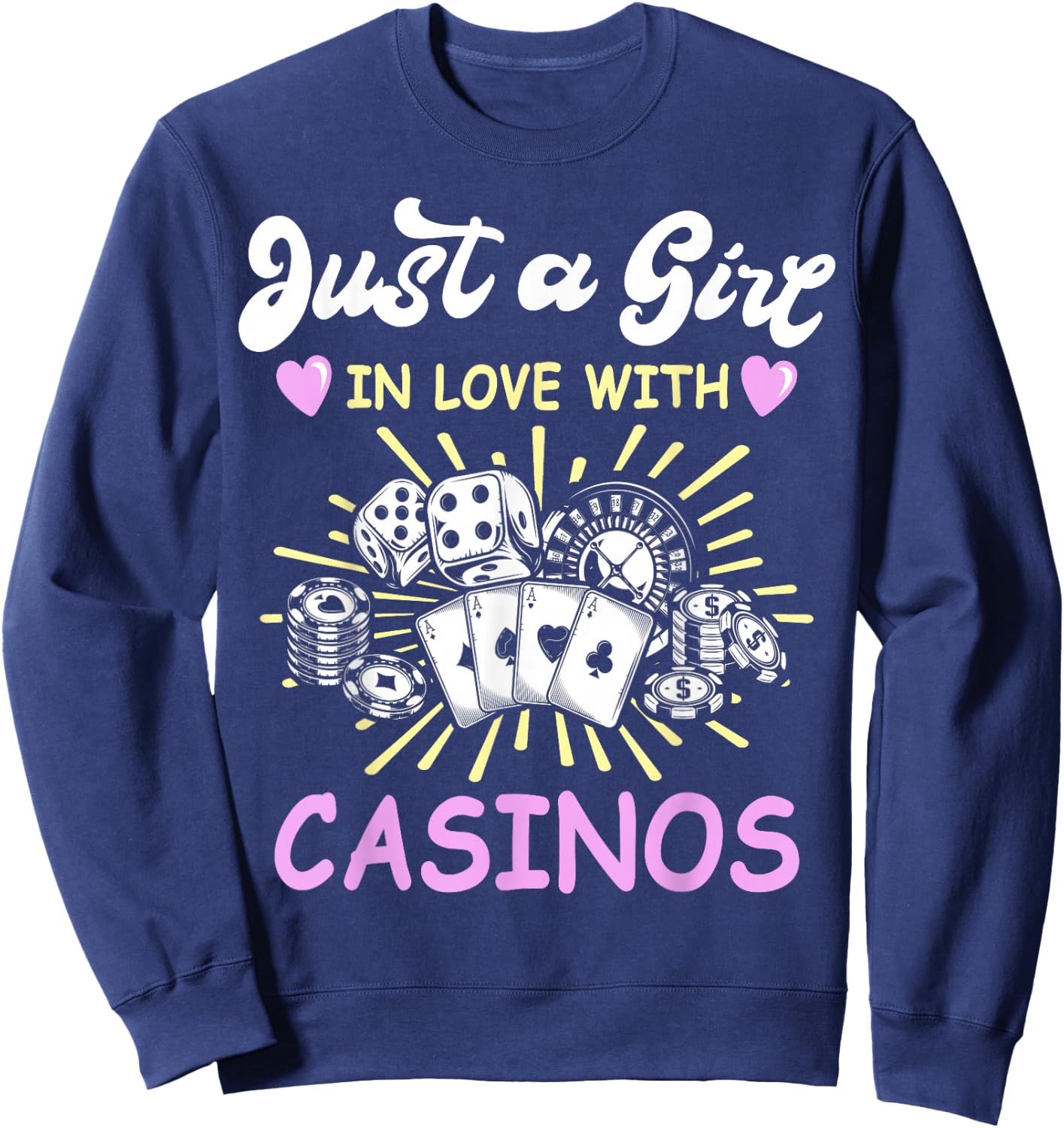 Casino Lover Casino Chips Outfit Slot Machine Sweatshirt - Sweatshirt | Navy