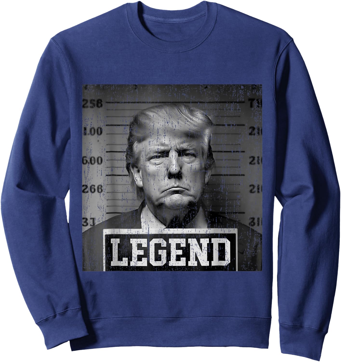 Trump 2024 Mugshot President Legend USA Black Retro Sweatshirt - Sweatshirt | Navy