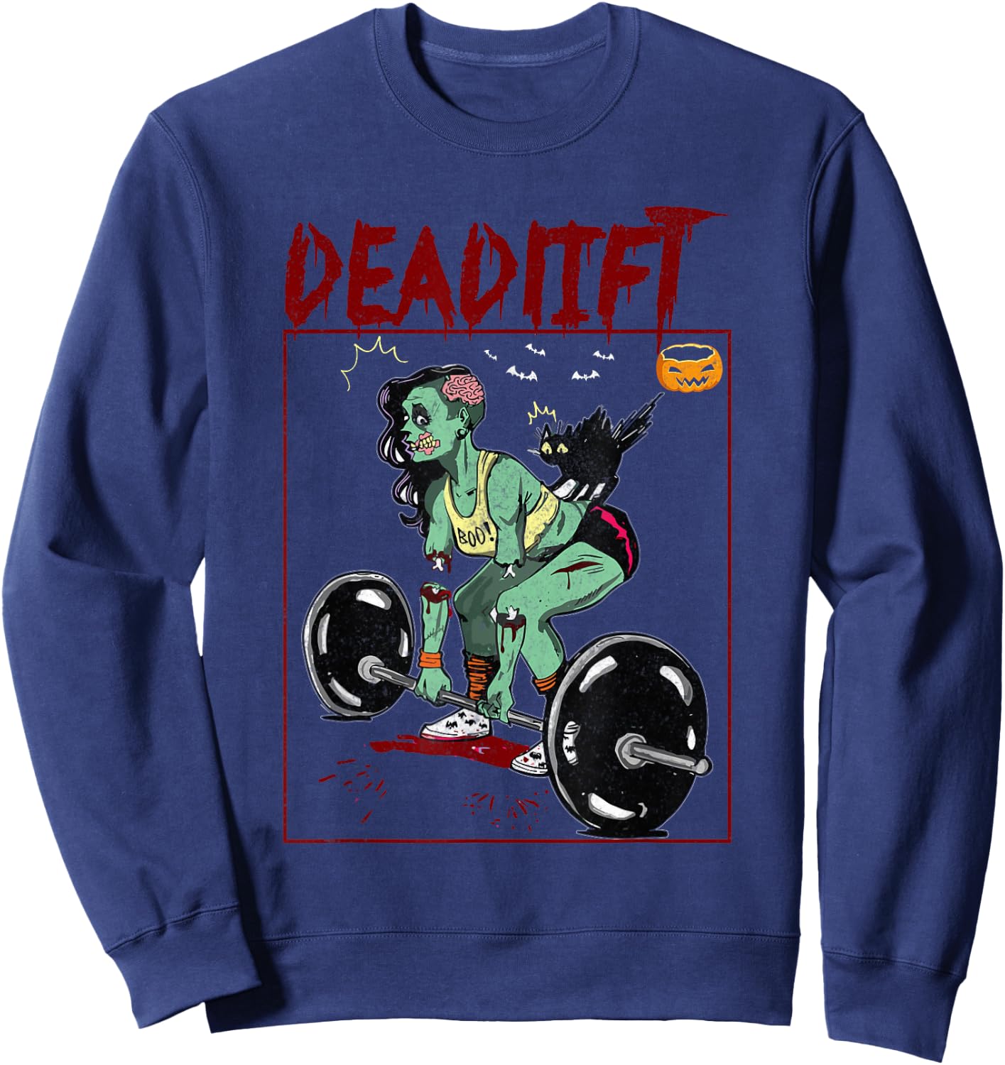 Deadlift Funny Halloween Costume Workout Exercise Fitness Sweatshirt - Sweatshirt | Navy