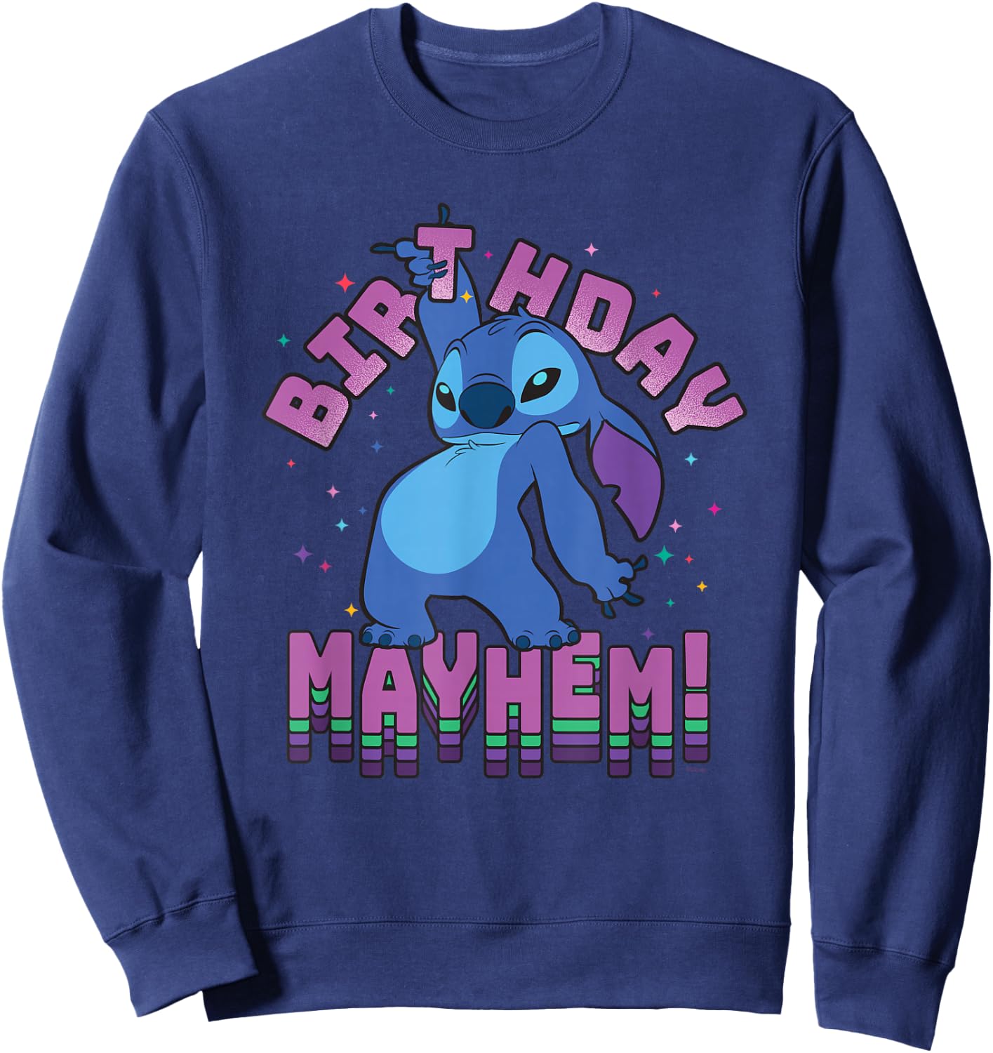 Disney Lilo & Stitch Disco Dance Birthday Mayhem! Sweatshirt - Sweatshirt | Navy