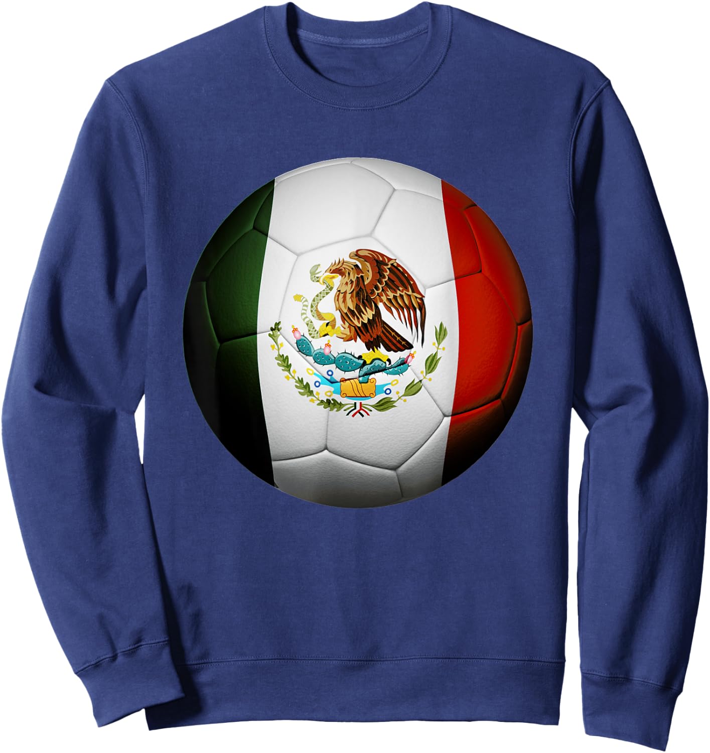 Kids Soccer Ball Mexico Flag Sports Mexico Futbol Boys Girls Sweatshirt - Sweatshirt | Navy