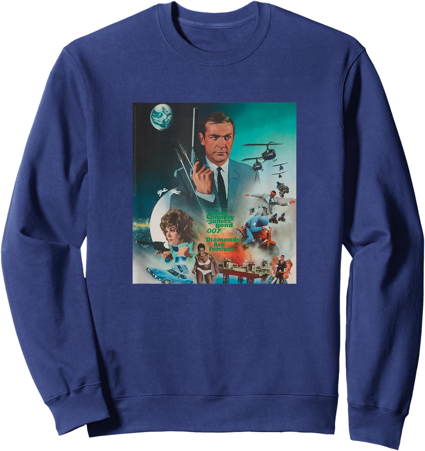 Official James Bond 007 Diamonds are Forever Sweatshirt - Sweatshirt | Navy