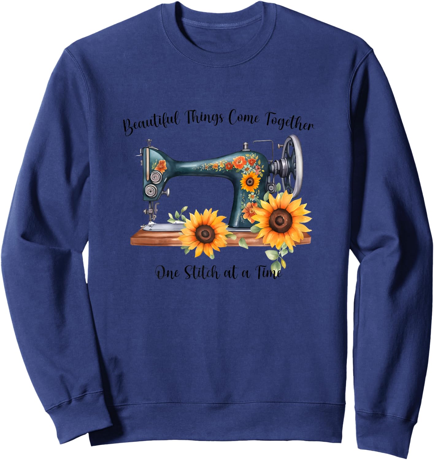 Quilting Yarn Graphic Design Seamstress Sewing Themed Sweatshirt - Sweatshirt | Navy