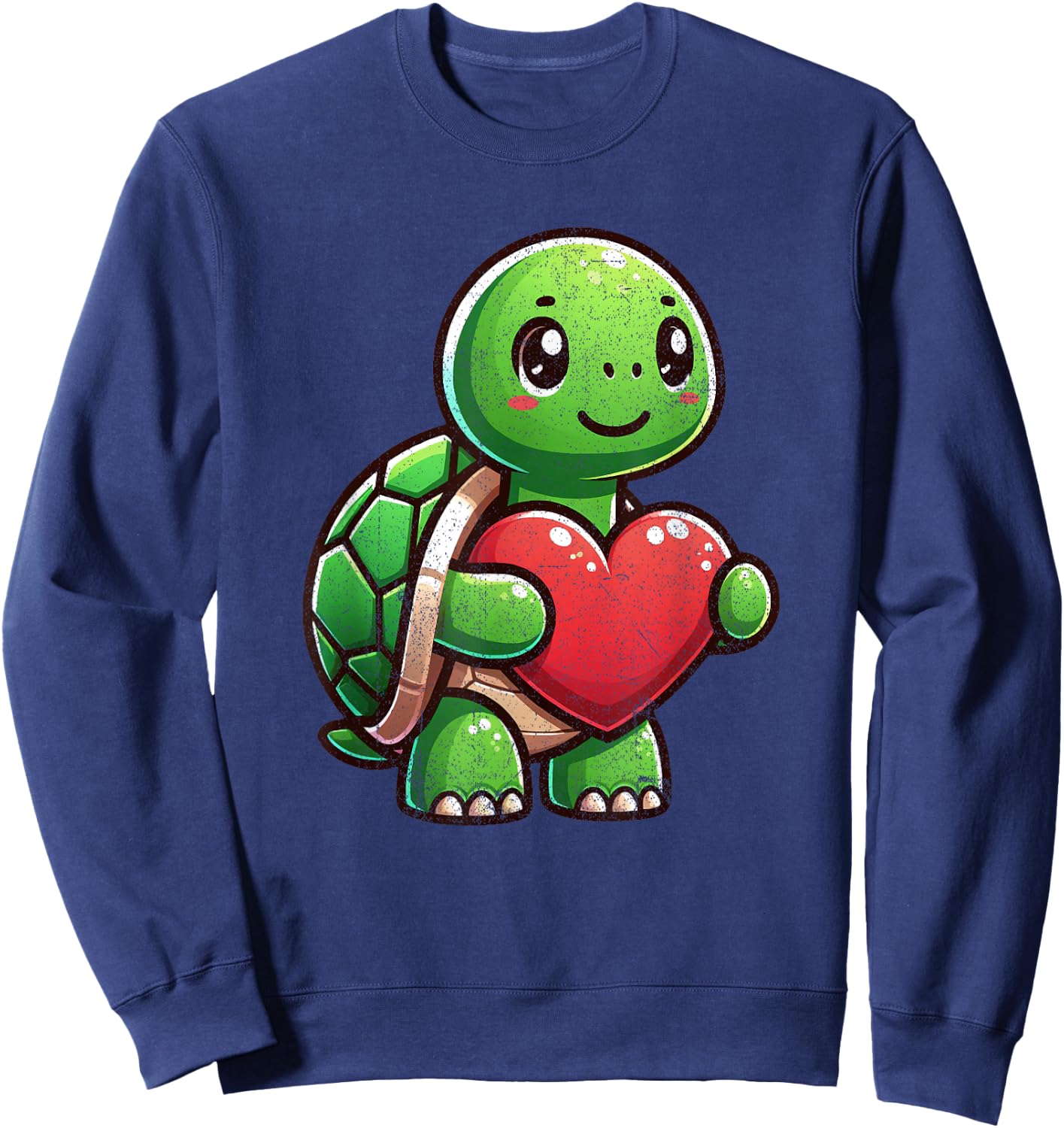 Valentines Turtle Heart Lover Funny Boys Girls Kids Men Sweatshirt - Sweatshirt | Navy