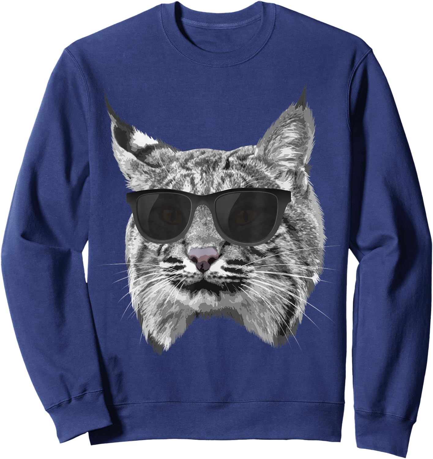 Cool Bobcat Women Bobcats Sunglasses Animal Lover Sweatshirt - Sweatshirt | Navy