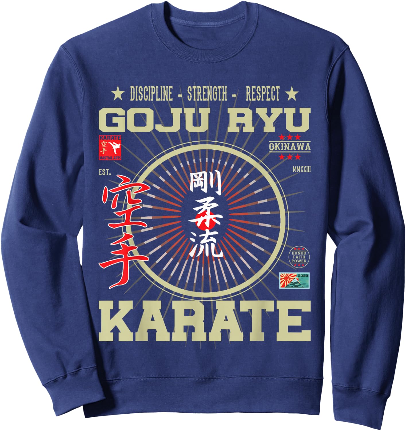 Goju Ryu Kanji Design for Karateka and Martial Arts Fans Sweatshirt - Sweatshirt | Navy
