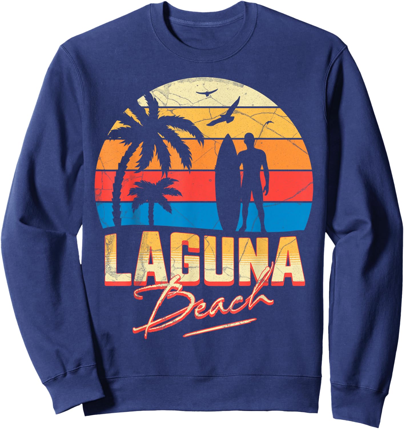 Laguna California Beach Surfing Surf Summer Vacation Men Women Girls Kids Sweatshirt - Sweatshirt | Navy