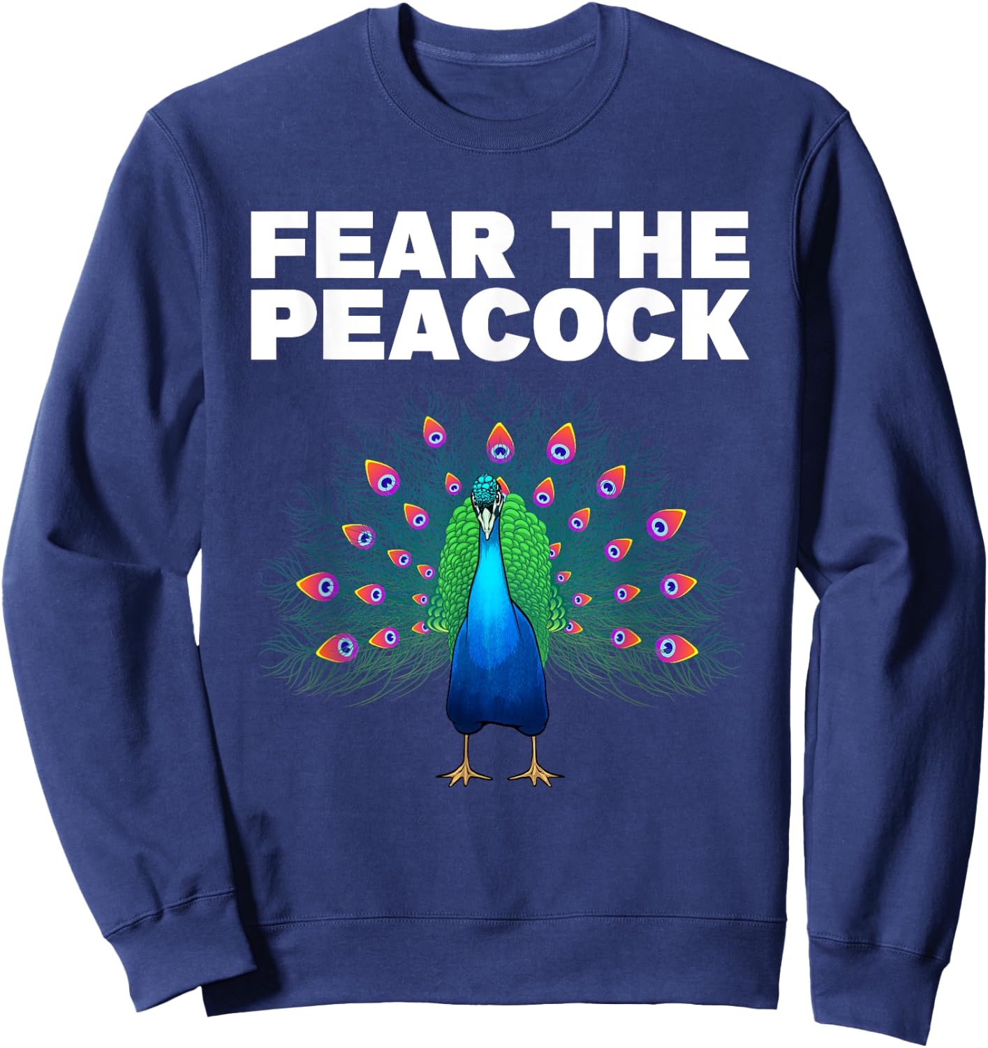 Funny Peacock Art Women Kids Peafowl Peacock Lover Sweatshirt - Sweatshirt | Navy