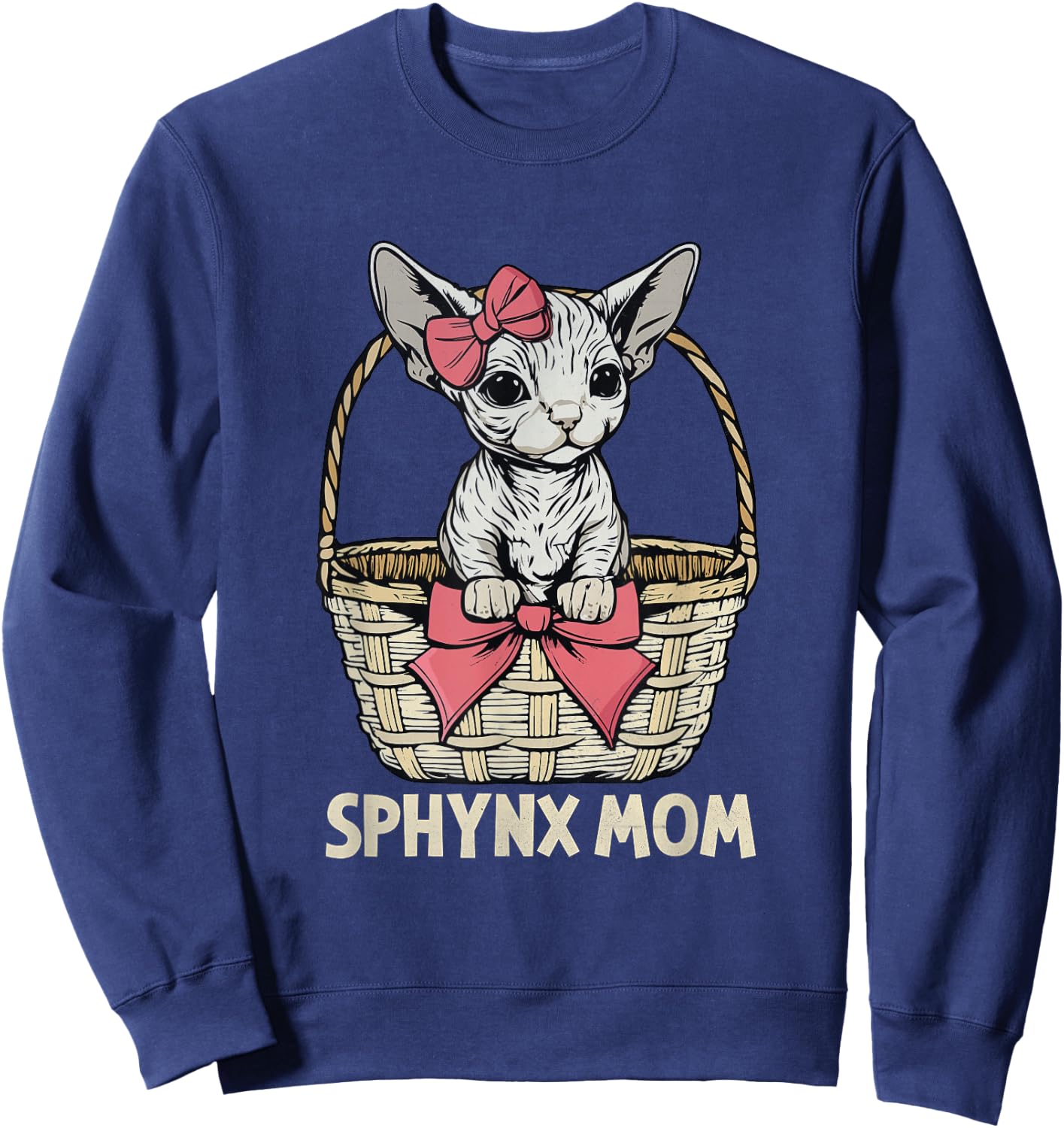 Sphynx Cat Mom Sphynx Cat Lover Women Cute Sphynx Cat Sweatshirt - Sweatshirt | Navy