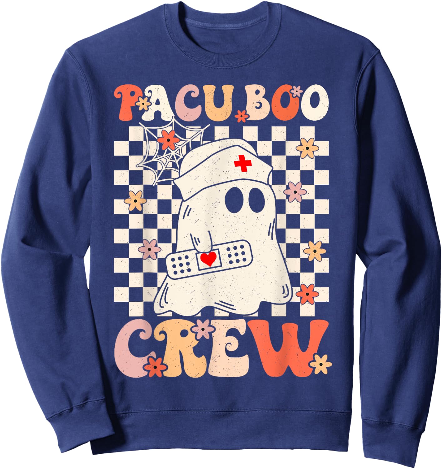 Pacu Boo Crew Ghost Pumpkin For PACU Nurse Halloween Sweatshirt - Sweatshirt | Navy