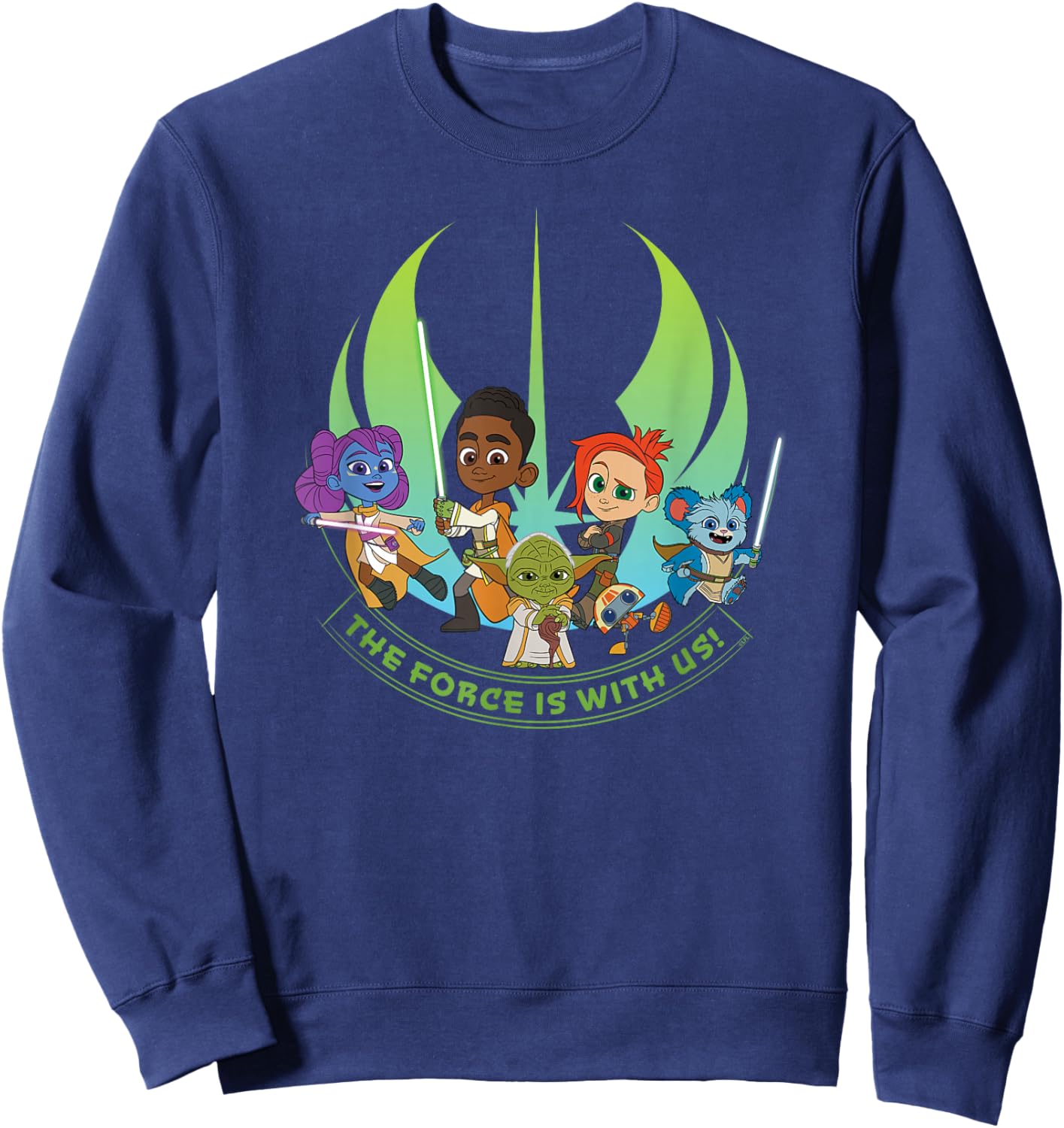 Star Wars Young Jedi Adventures Group The Force Is With Us! Sweatshirt - Sweatshirt | Navy