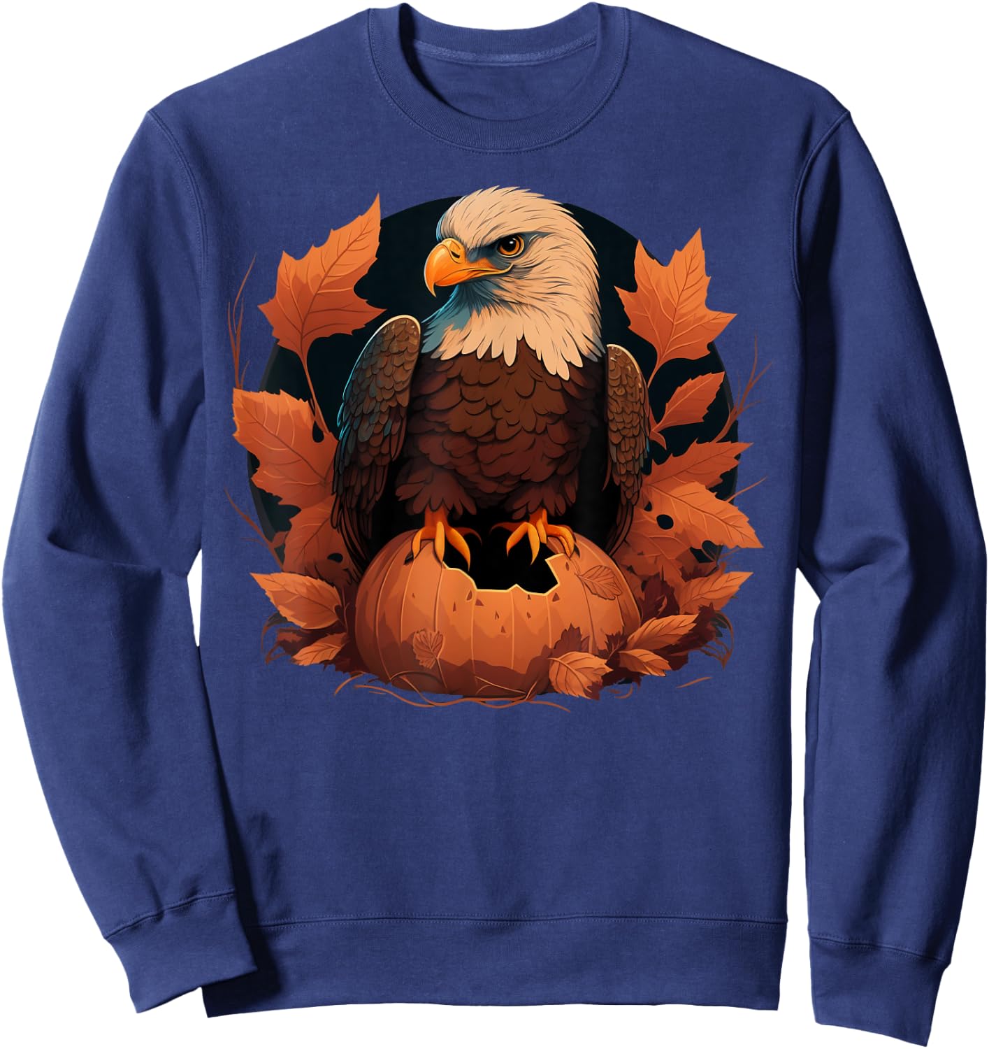 Pumpkin Eagle costume on Eagle Halloween Sweatshirt - Sweatshirt | Navy