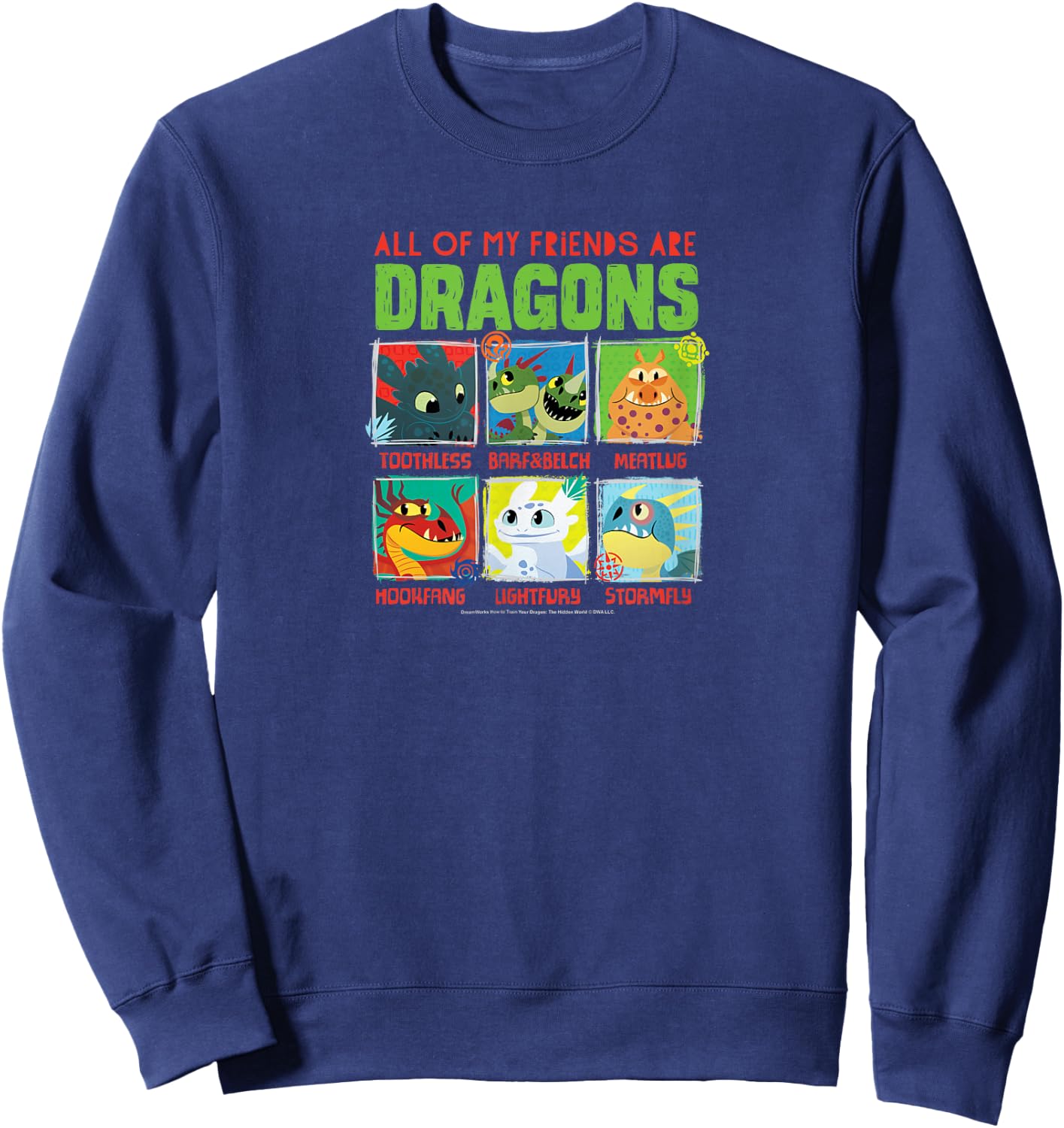 How To Train Your Dragon - All Of My Friends Are Dragons Sweatshirt - Sweatshirt | Navy