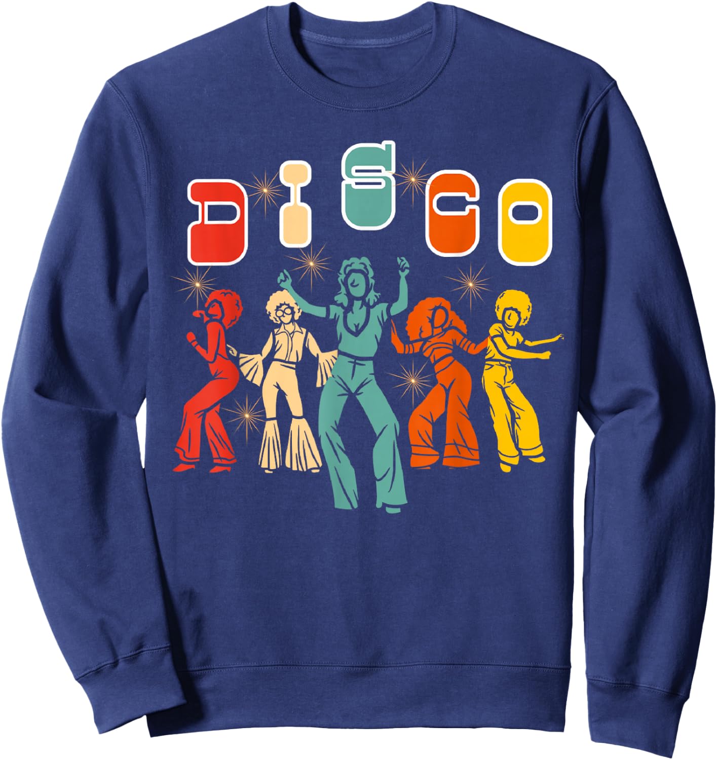 Disco 70s Themed Vintage Retro Dancing Sweatshirt - Sweatshirt | Navy