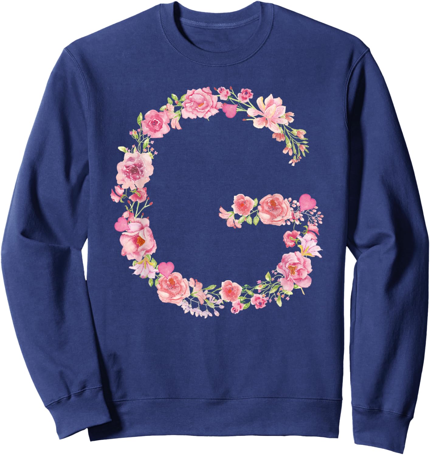 Cool Initial Alphabet Monogram Flowers Gifts Floral Letter G Sweatshirt - Sweatshirt | Navy