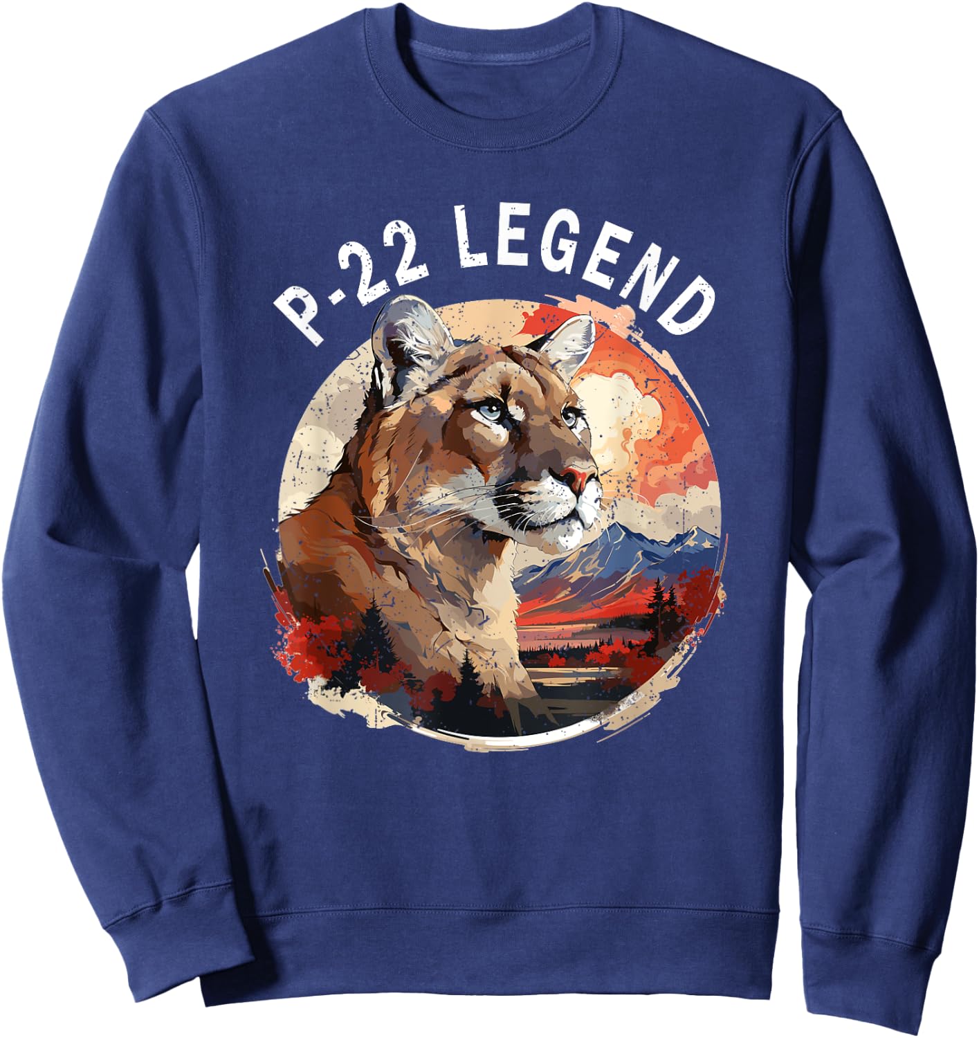 Mountain Lion P22 Legend California Wildlife Never Forget Sweatshirt - Sweatshirt | Navy