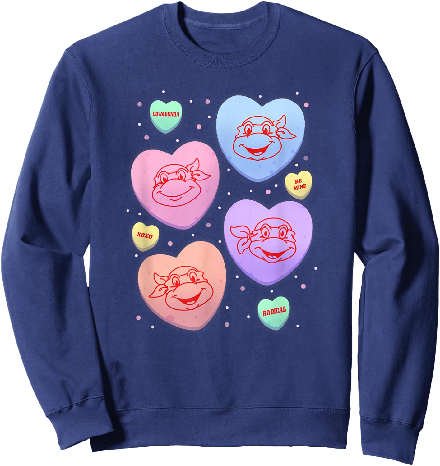 Teenage Mutant Ninja Turtles Valentine's Day Candy Hearts Sweatshirt - Sweatshirt | Navy